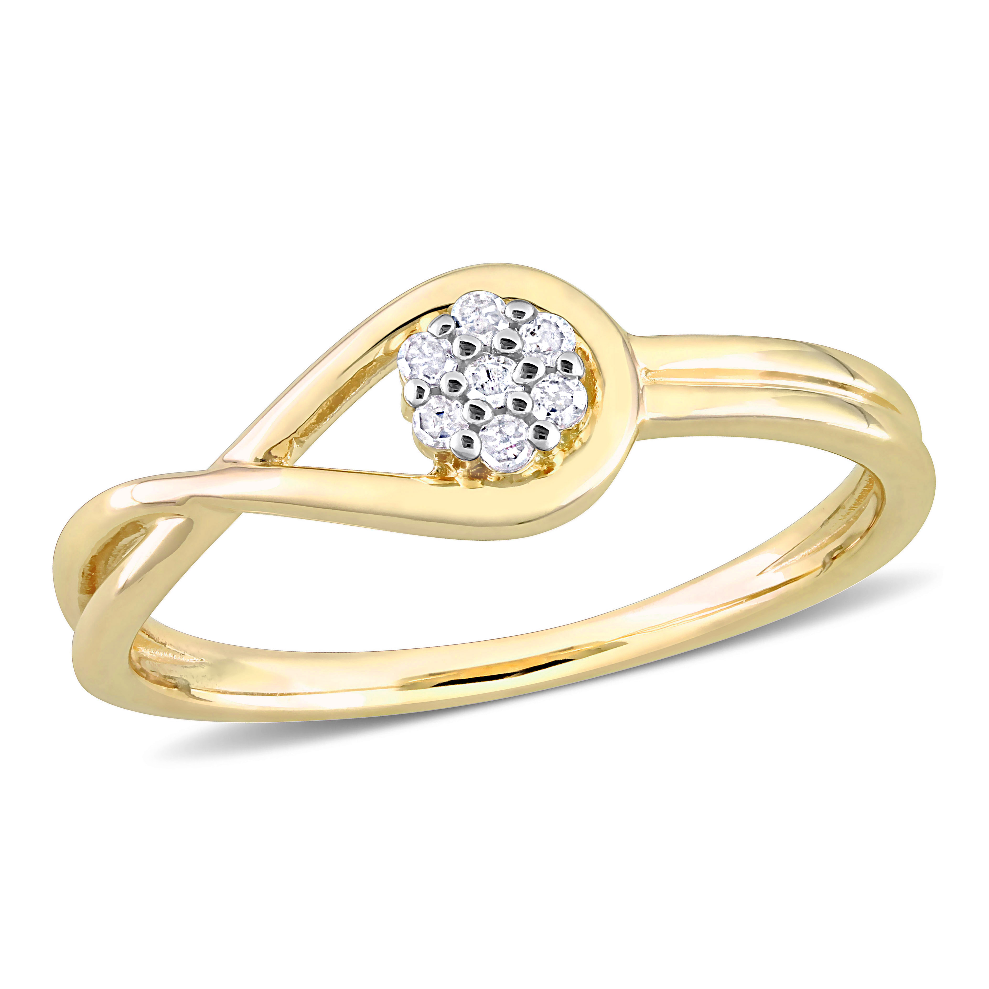 Diamond Accent Infinity Promise Ring in Yellow Plated Sterling Silver