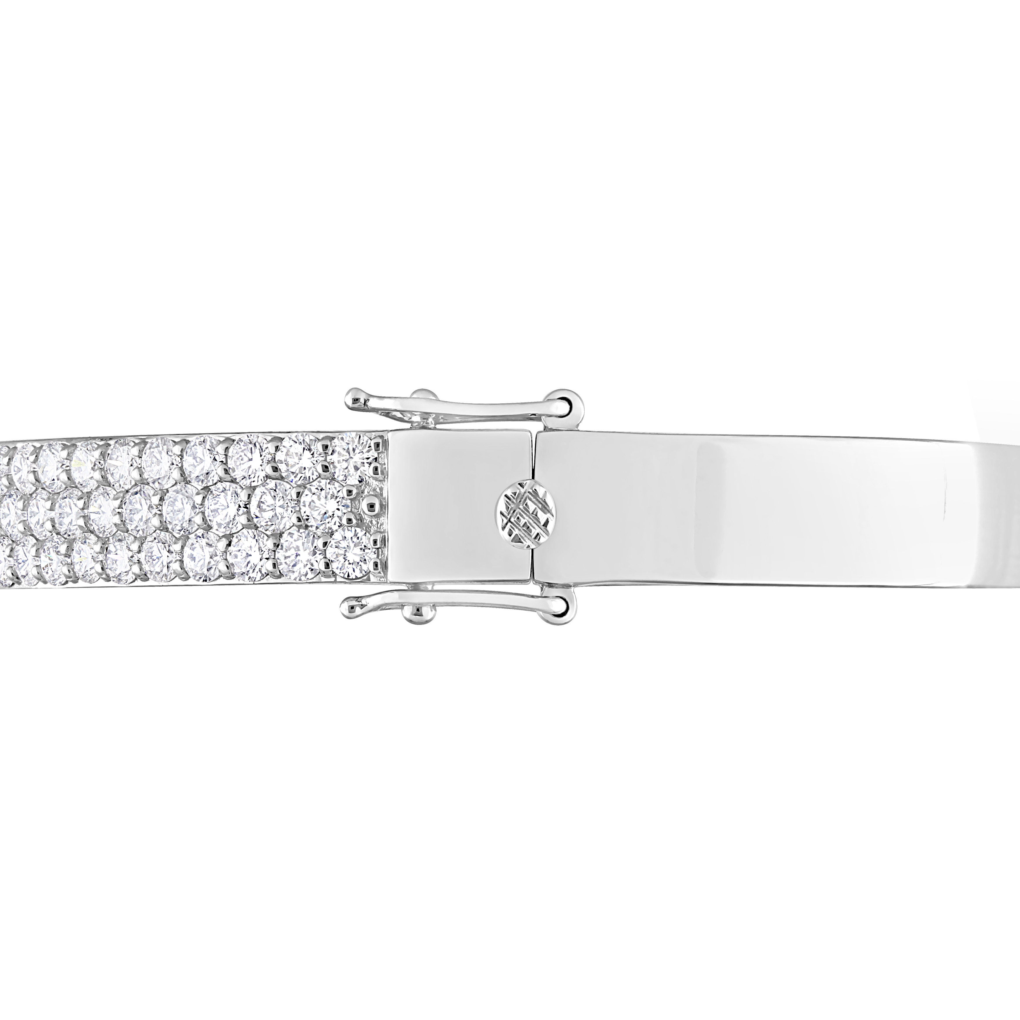 5 3/4 CT TW Lab Created Diamond Triple Row Bangle in 14k White Gold - 7.5 in.