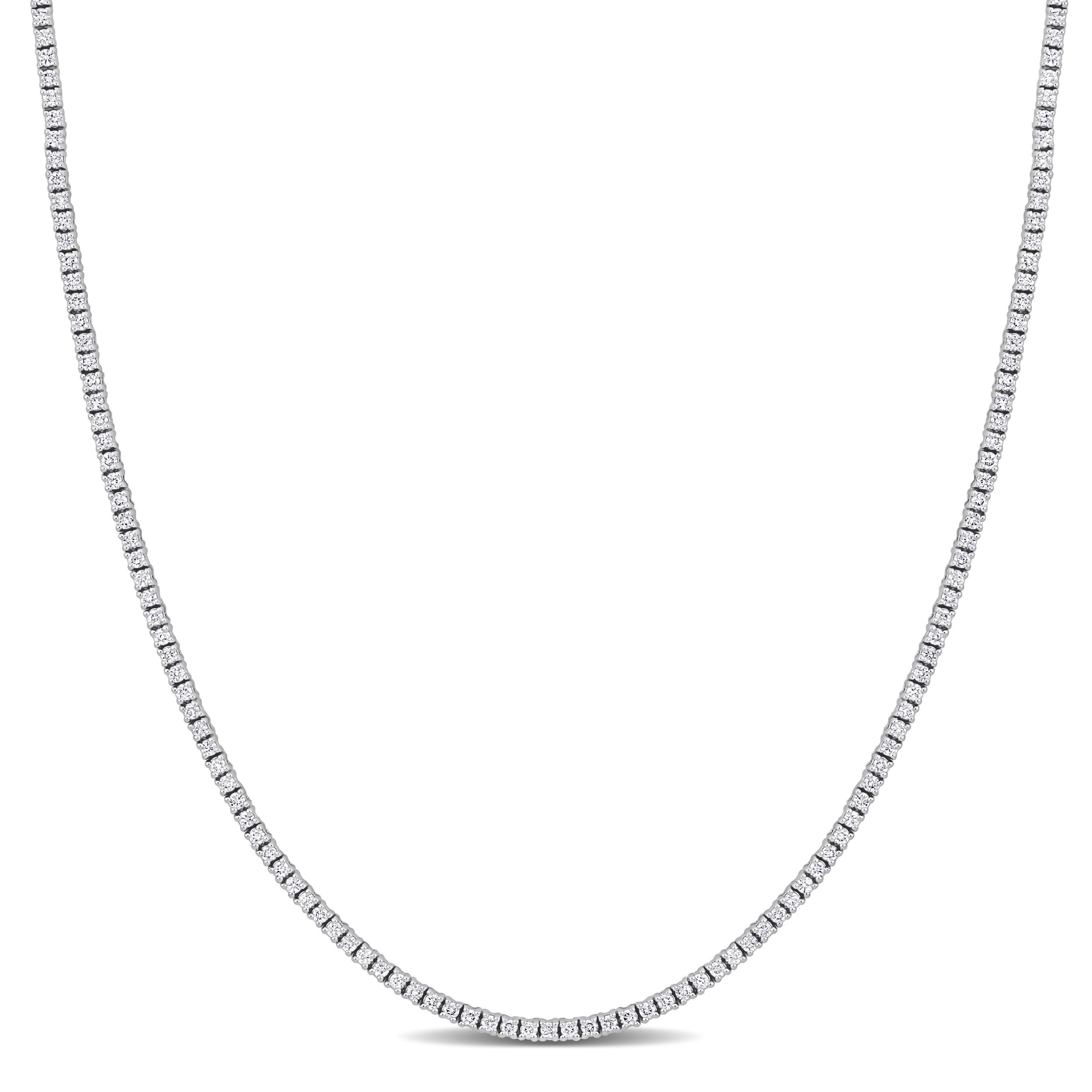 2 1/2 CT TW Diamond Tennis Necklace in 14k White Gold - 15 in