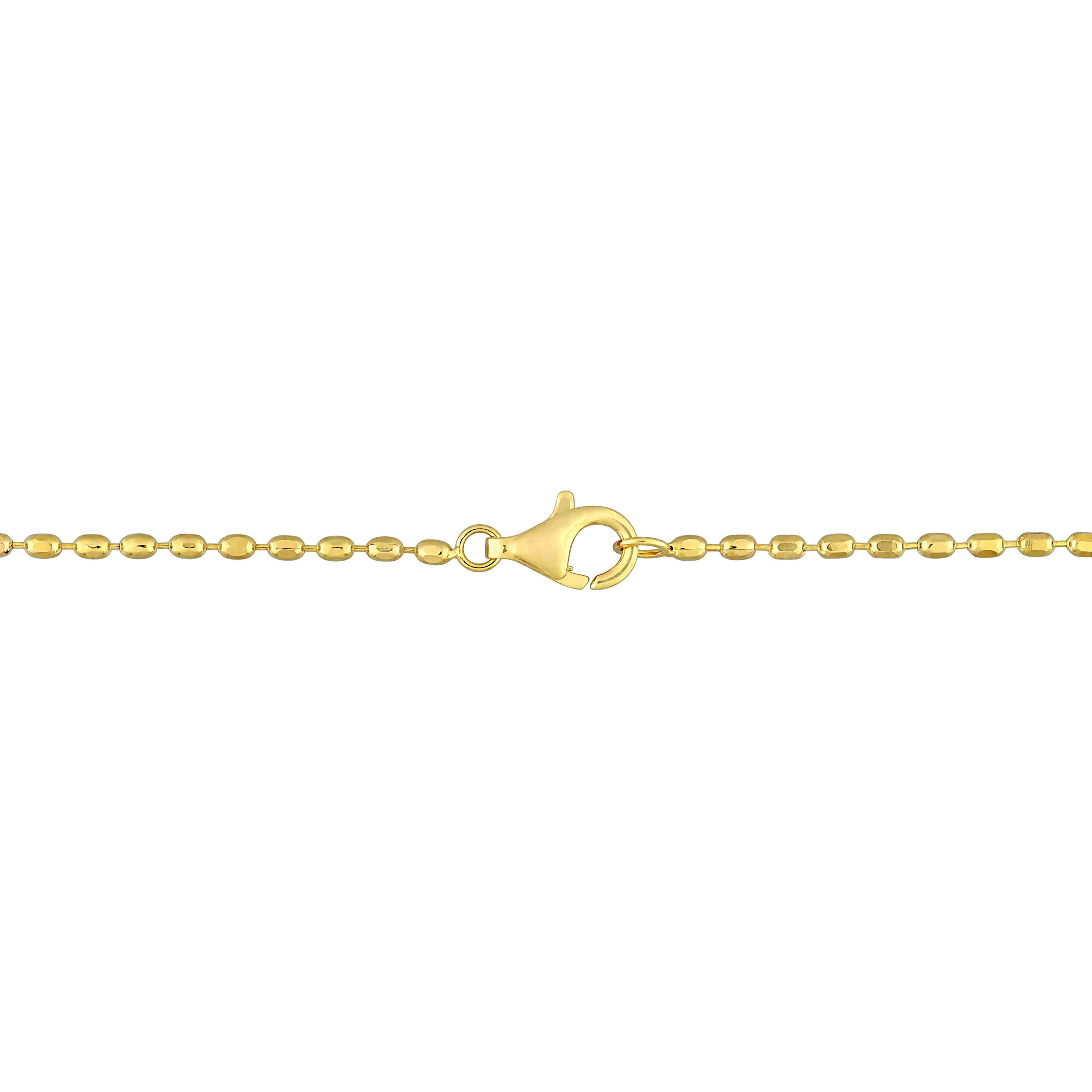 4/5 CT TGW Created White Sapphire Beaded Chain Bar Necklace in Yellow Plated Sterling Silver