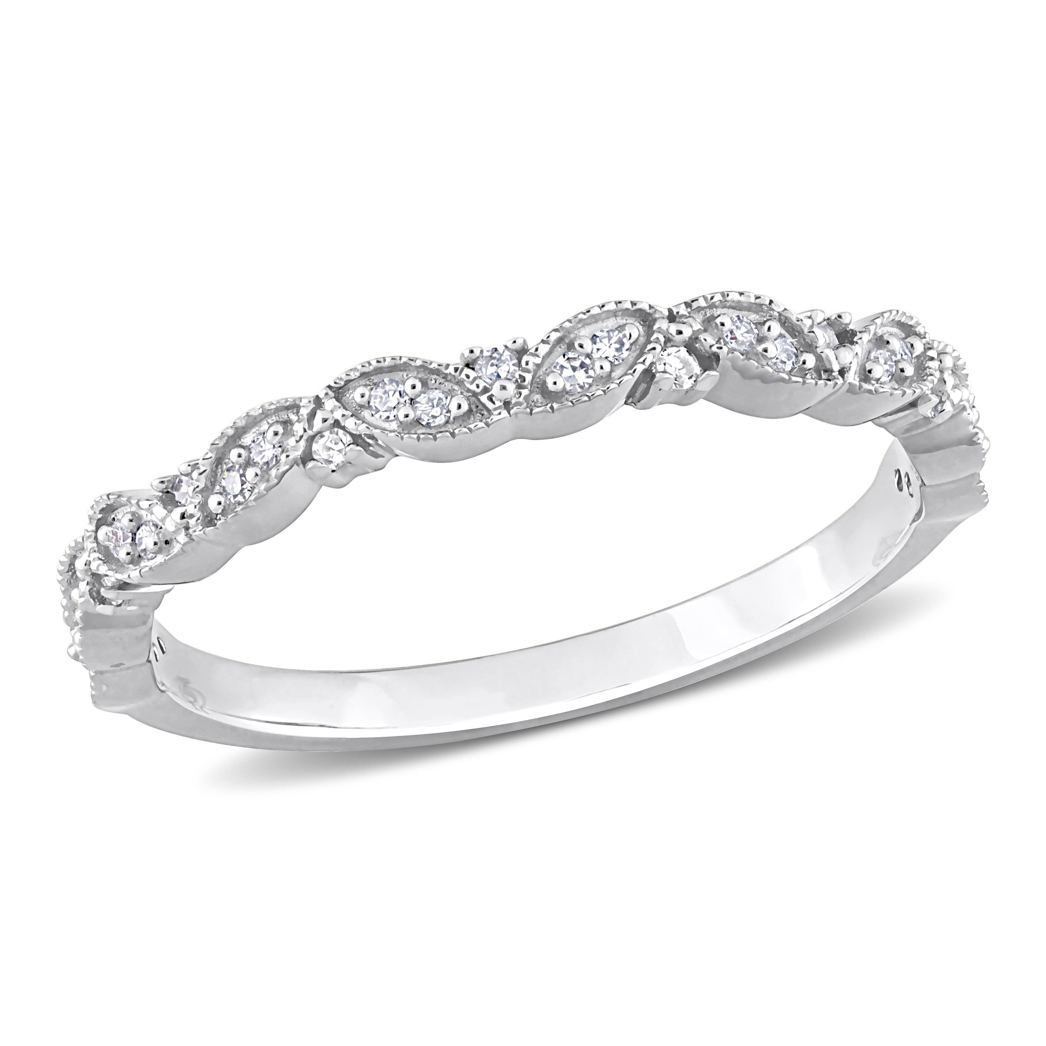 1/0 CT TW Diamond Semi-Eternity Ring in 10k White Gold
