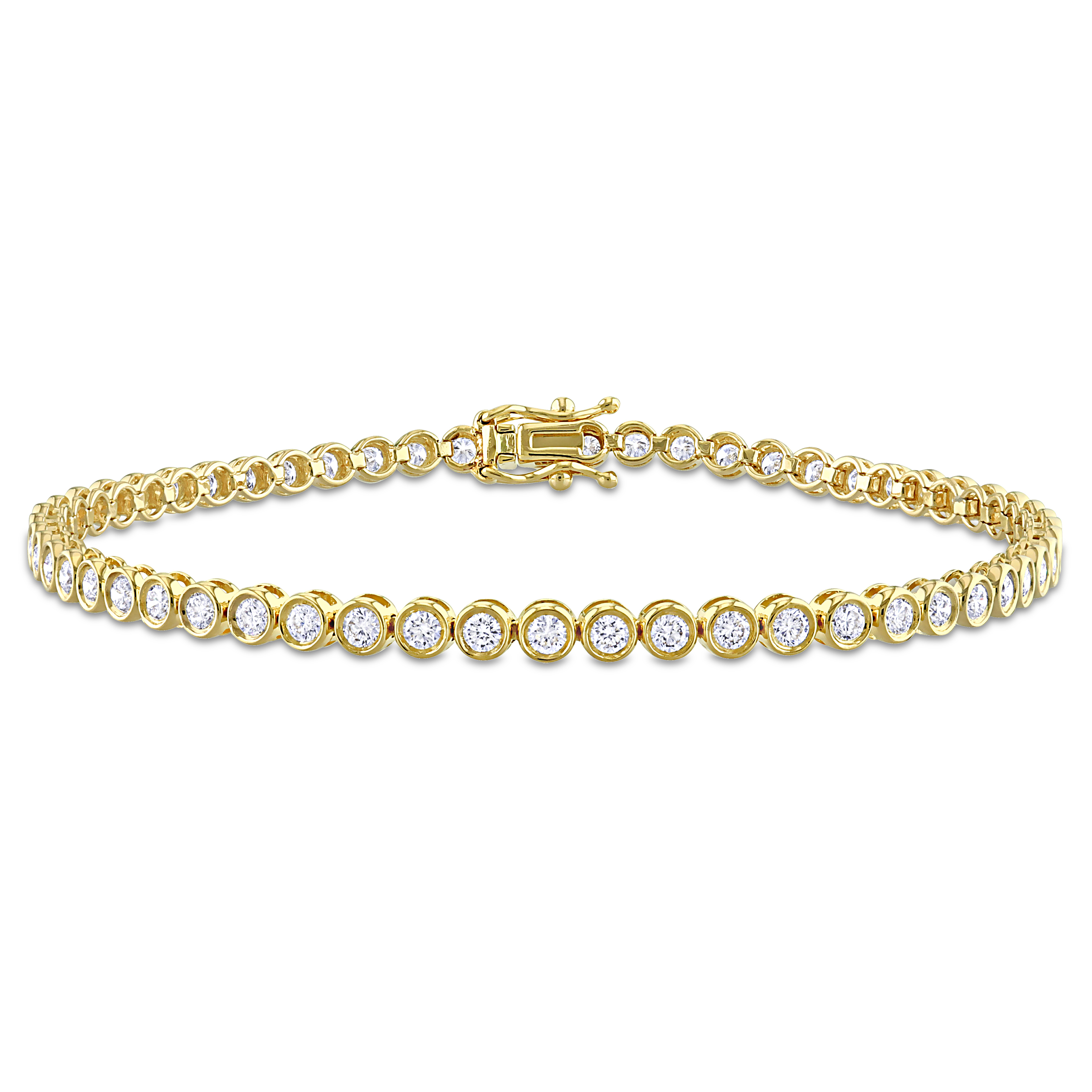 2 1/4 CT TW Diamond Tennis Bracelet in 14K Yellow Gold - 7 in.