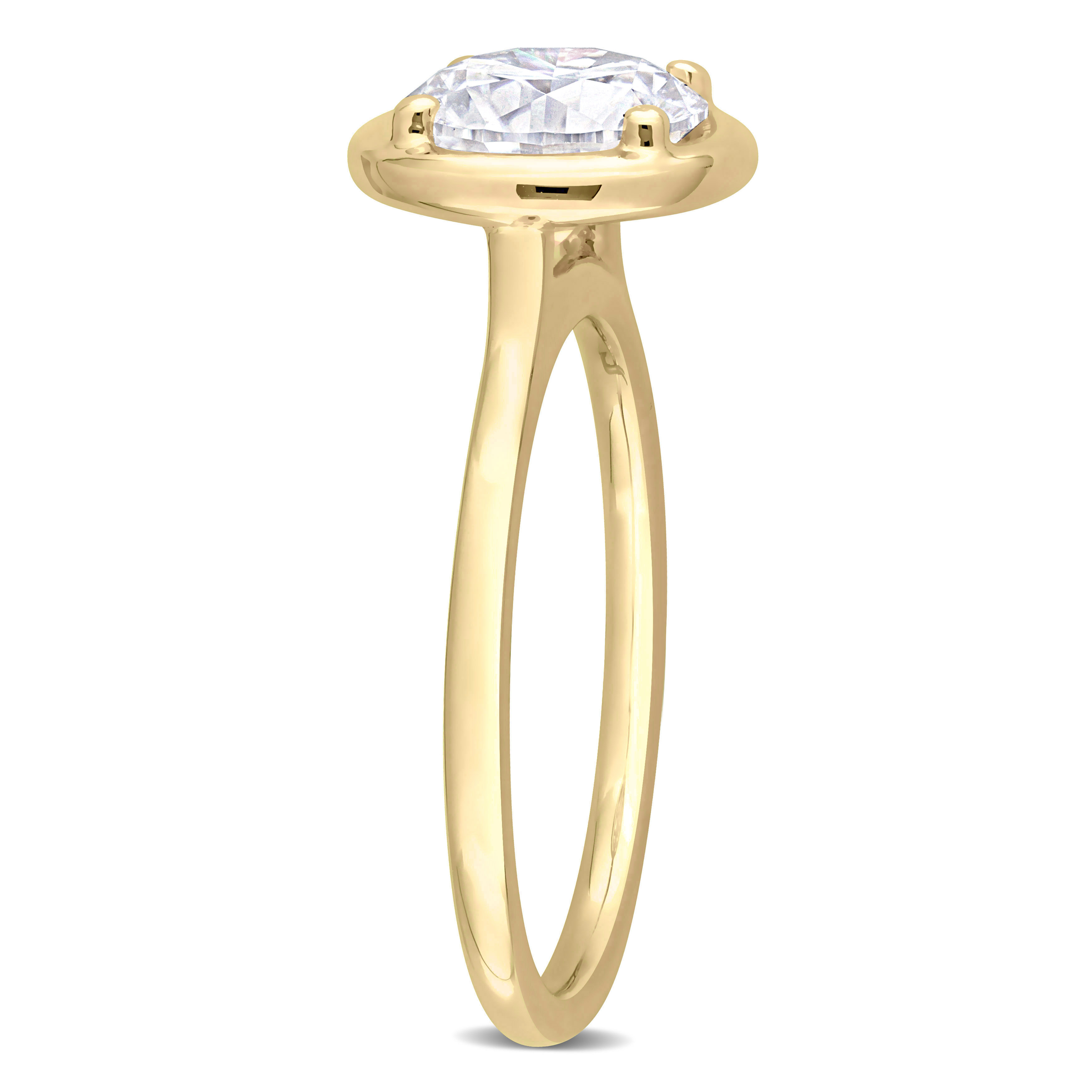 1 4/5 CT DEW Created Moissanite Engagement Ring in 10k Yellow Gold