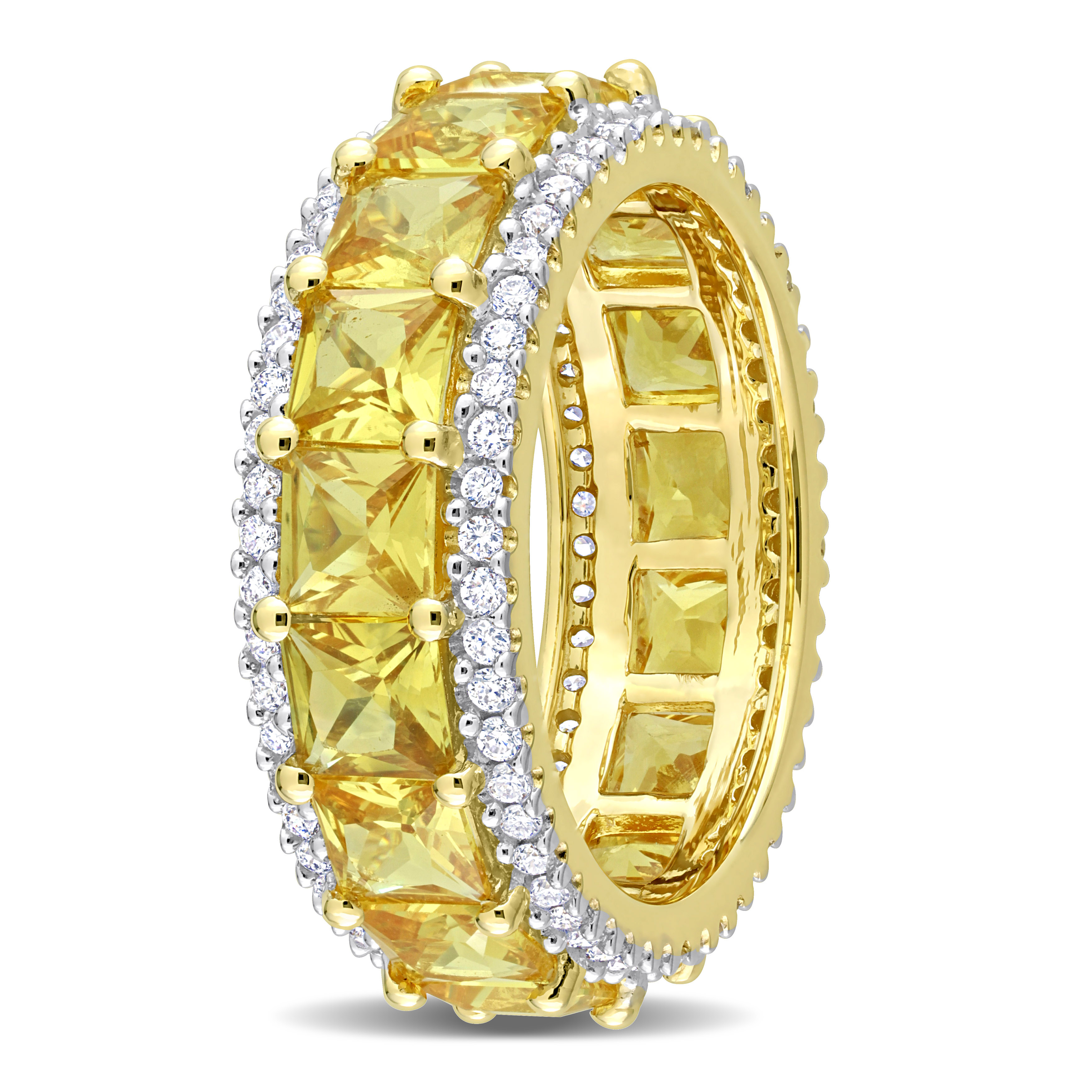 Yellow Sapphire and Diamond Eternity Ring in 14k Yellow Gold
