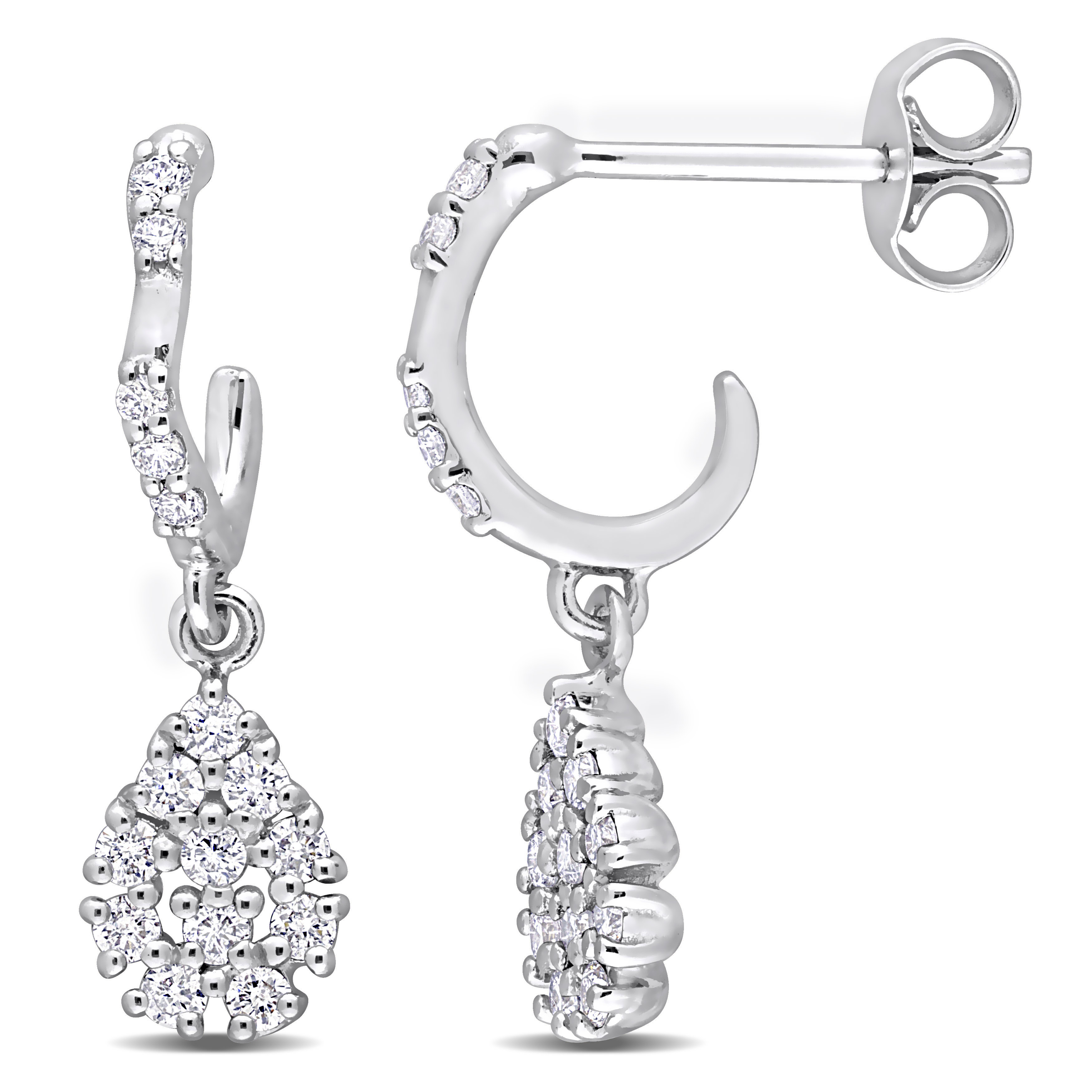 2/5 CT TDW Diamond Dangle Earrings in 14k White Gold