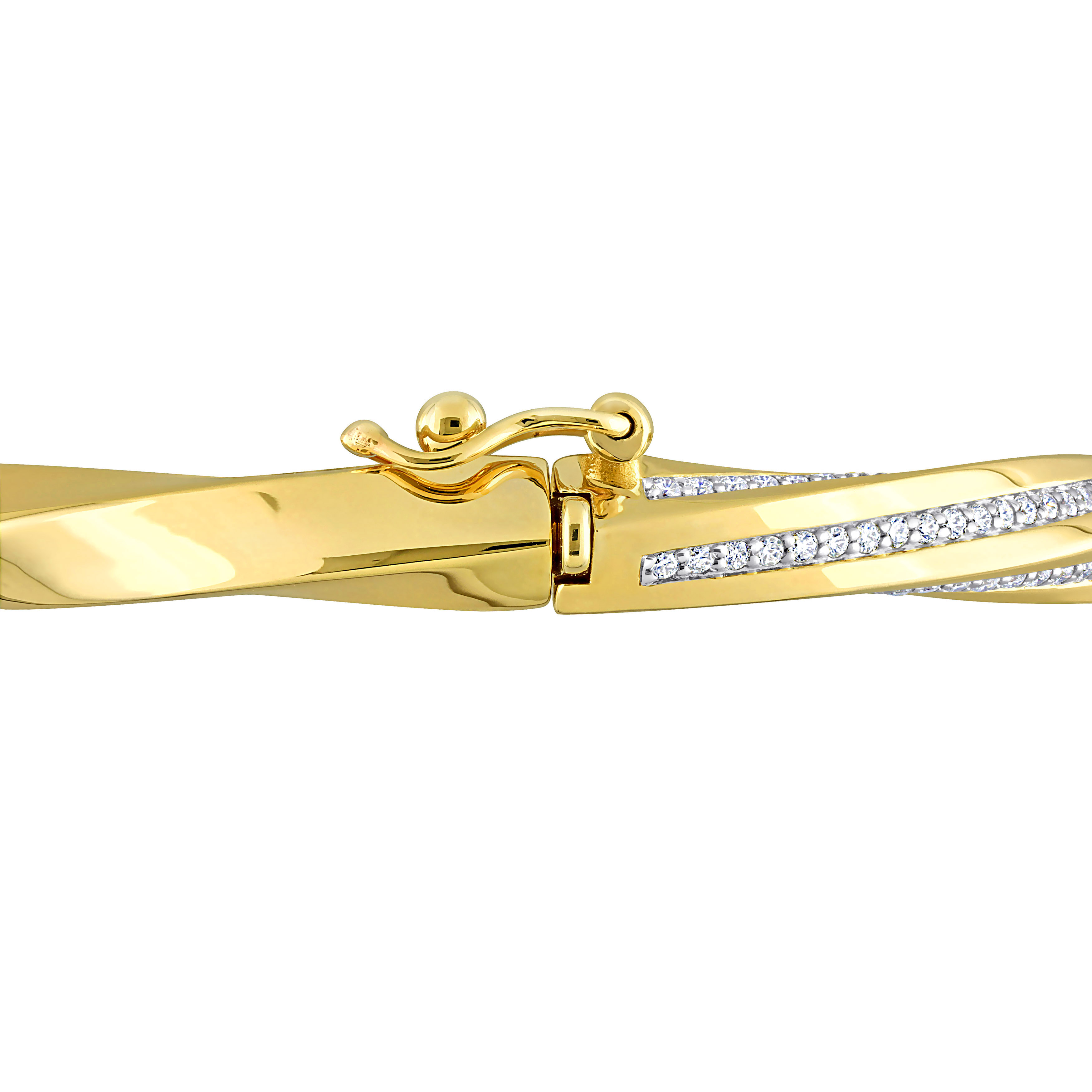 5/8 CT TDW Diamond Twisted Bracelet in 14k Yellow Gold - 7 in.