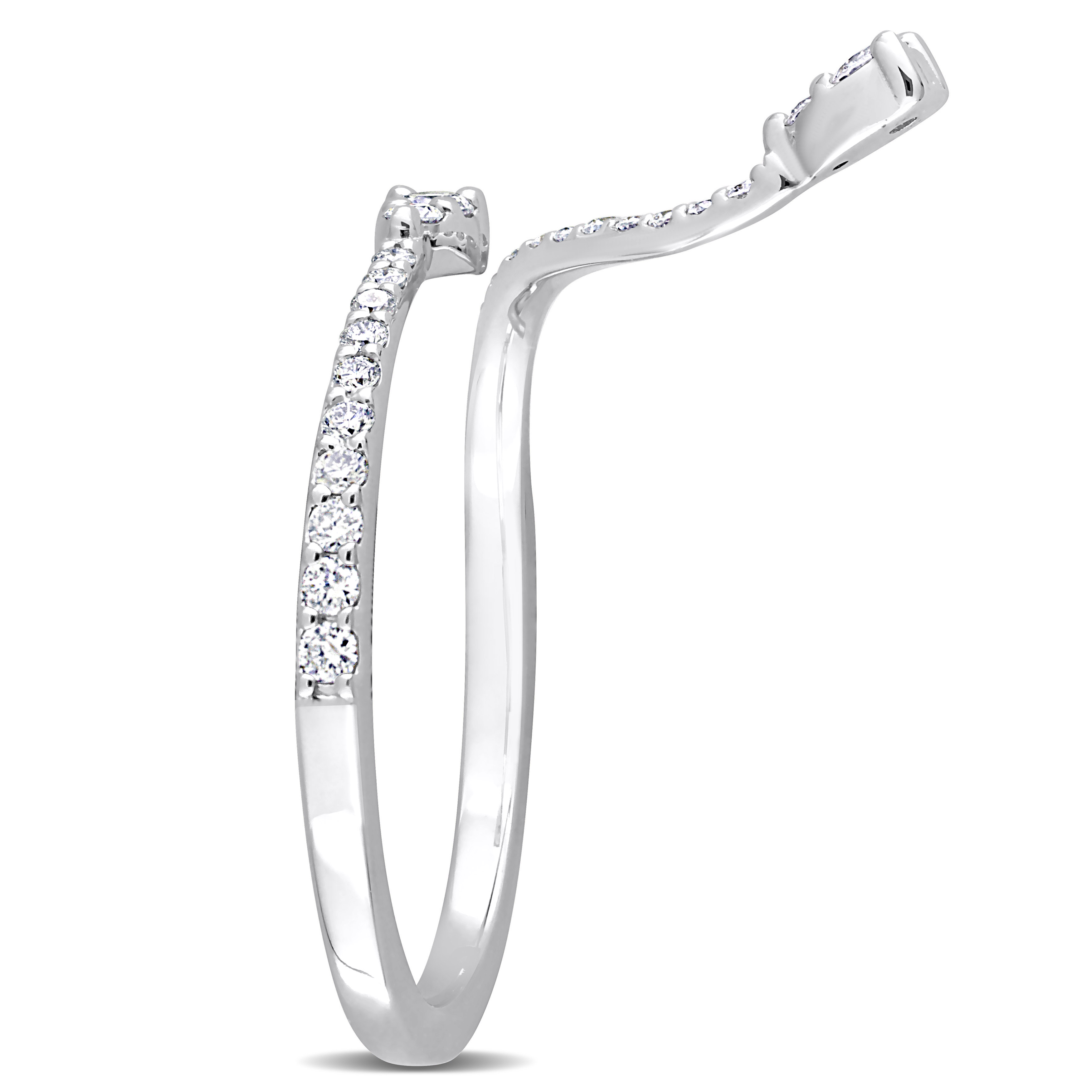 1/4 CT TDW Diamond Semi-Eternity Open Twist Ring in 14k White Gold