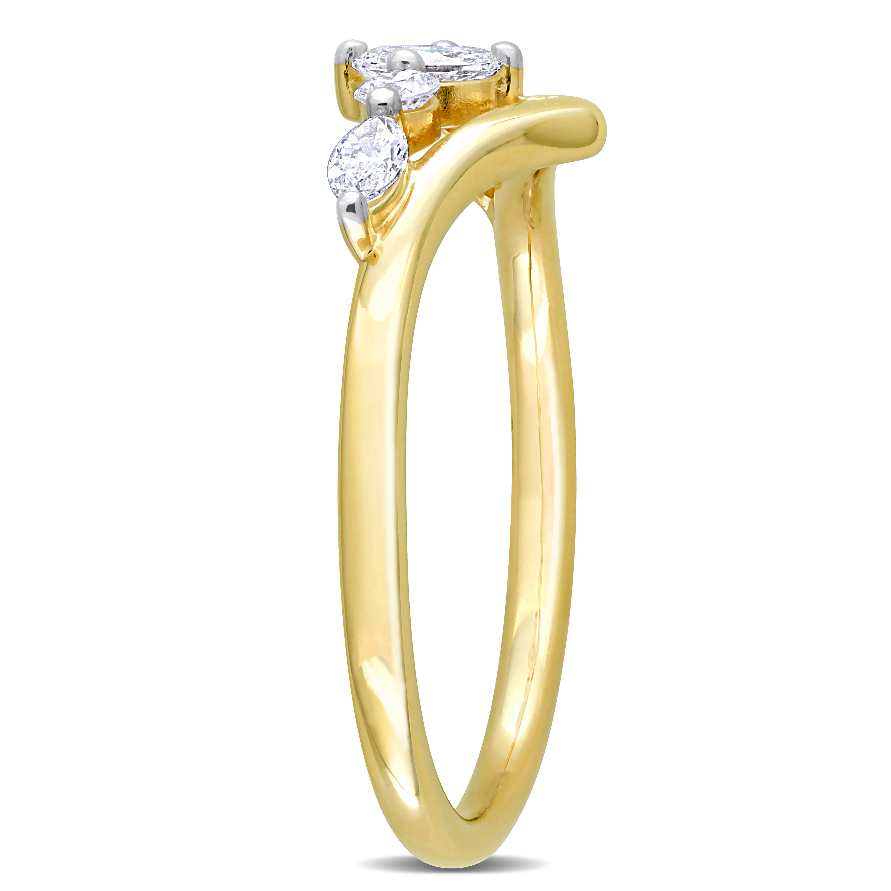 1/3 CT TDW Multi-shape Diamond Ring in 14k Yellow Gold