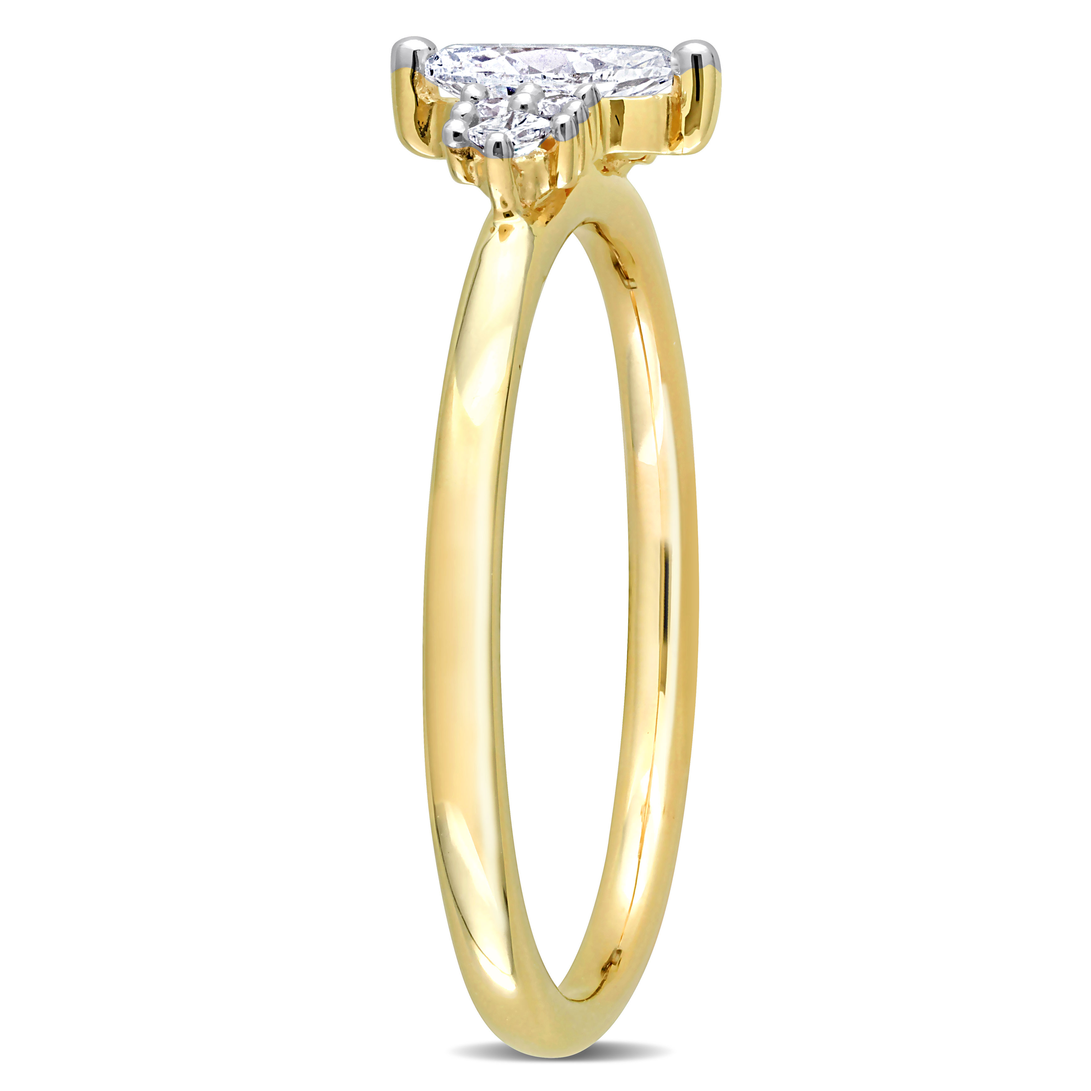 3/8 CT TDW Multi-shape Diamond Ring in 14k Yellow Gold
