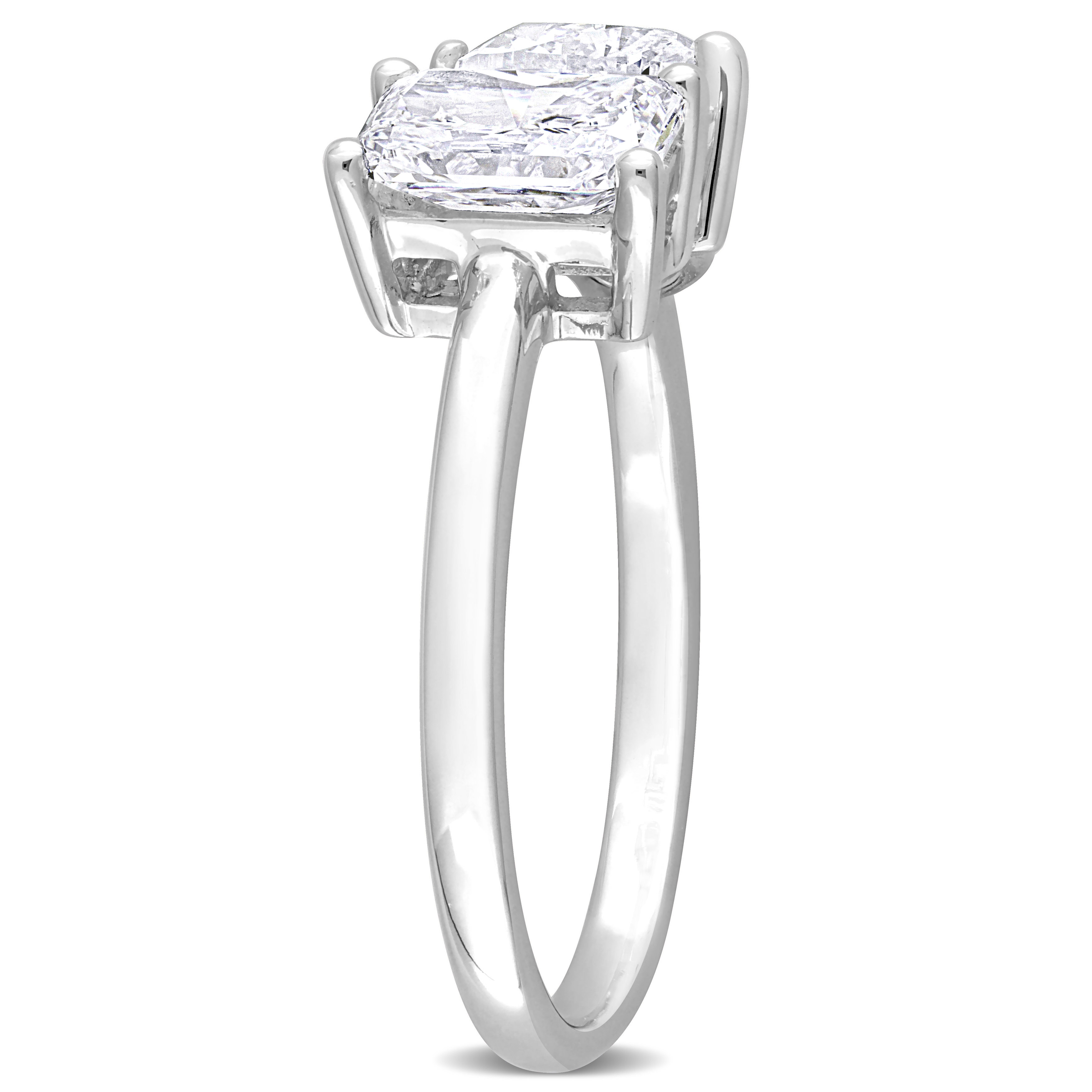 2 CT TW Radiant & Heart Lab Created Diamond 2-Stone Engagement Ring in 14k White Gold