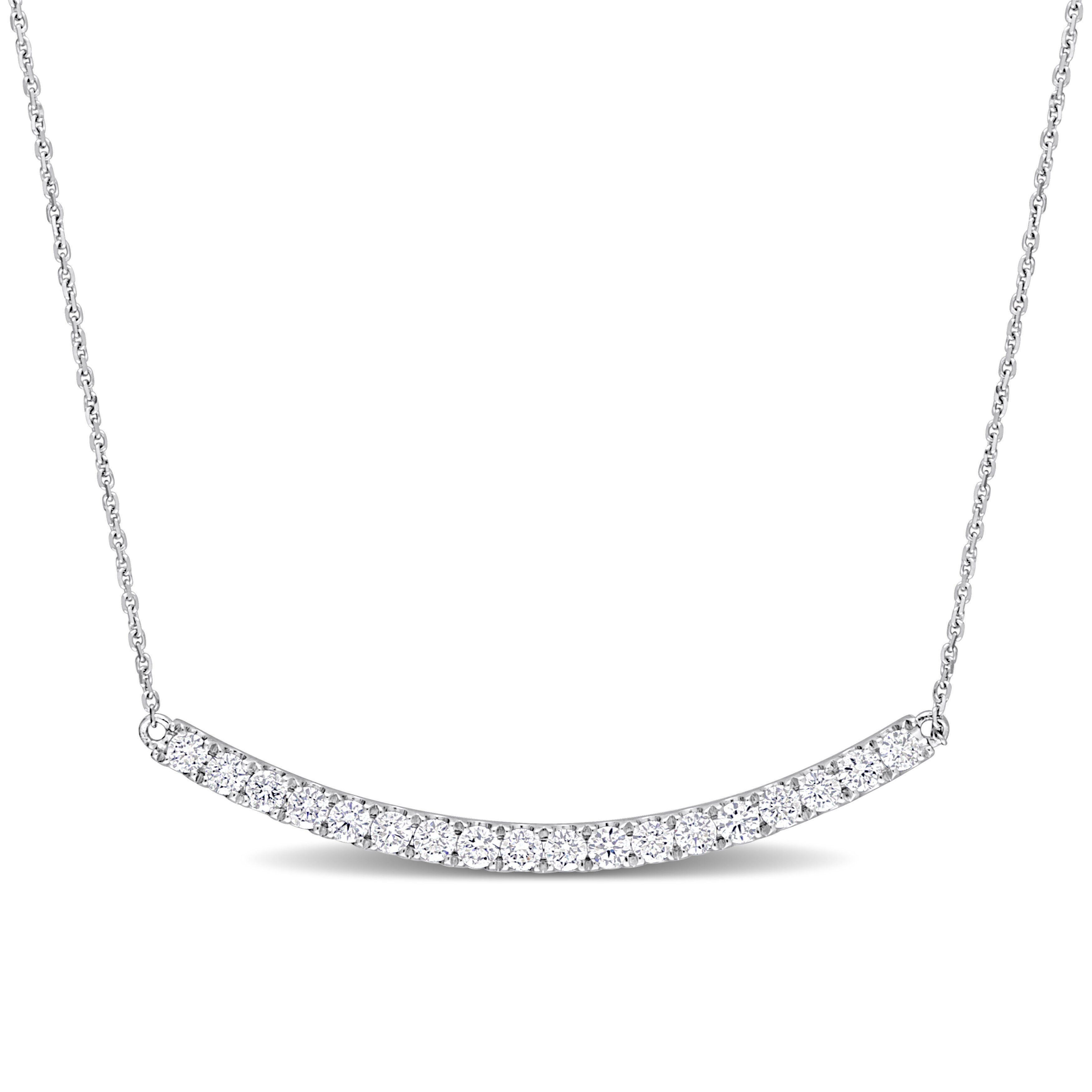 1ct TW Diamond Necklace in 14k White Gold - 17 in