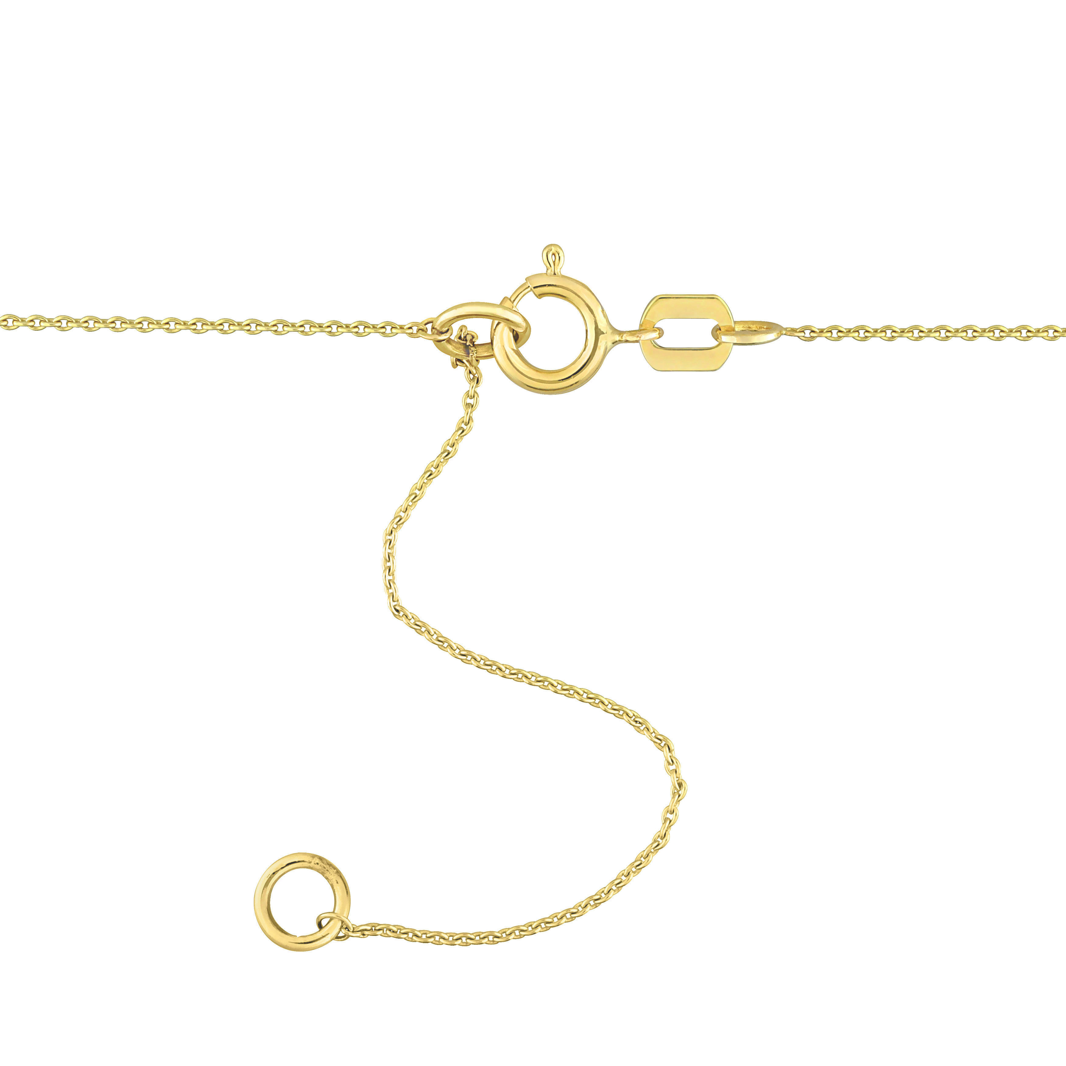 3-3.5 MM Freshwater Cultured Pearl and 1/10 CT TDW Diamond Station Drop Necklace in 10k Yellow Gold - 16+2 in.