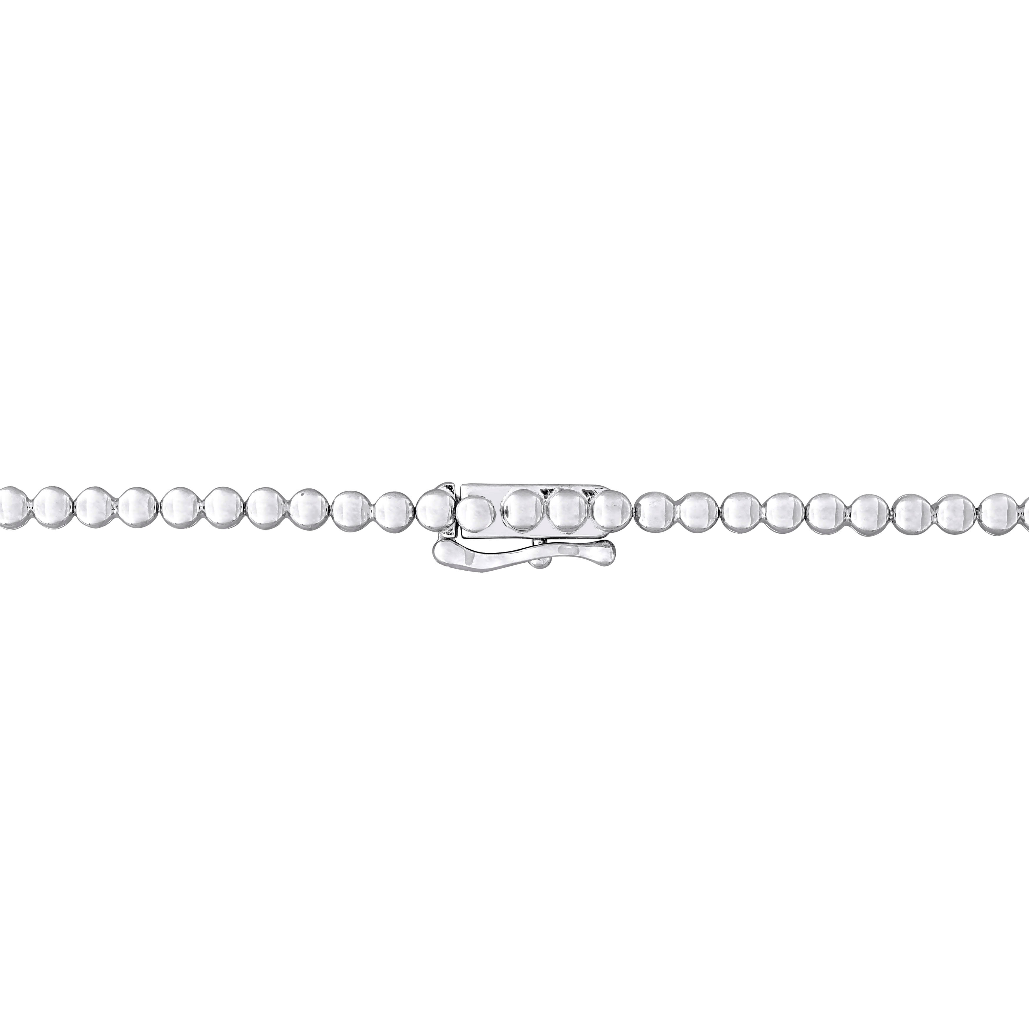 21 1/2 CT TGW Created White Sapphire Fashion Necklace in Sterling Silver - 17 in.