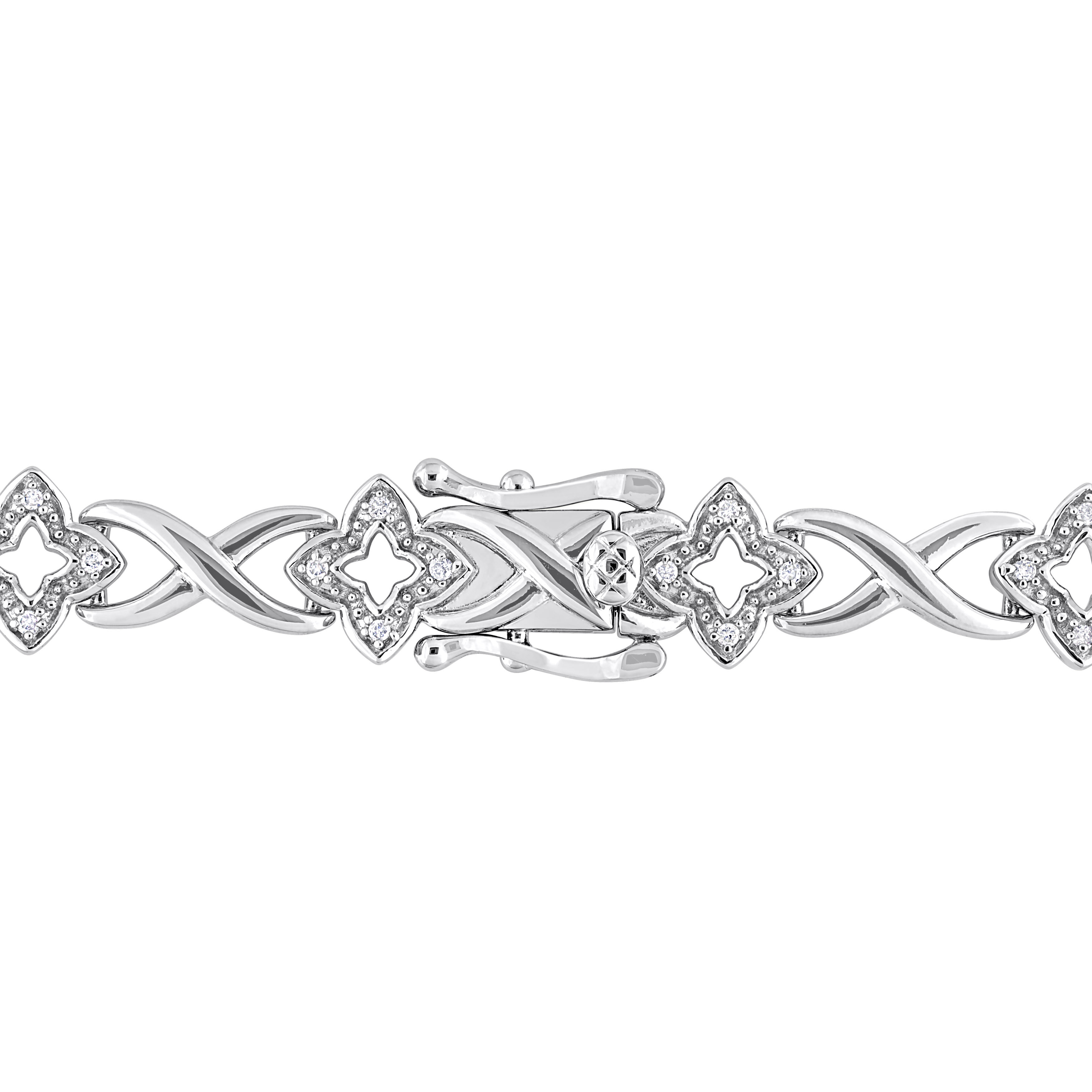 1/4 CT TDW Diamond Infinity Link Bracelet in Sterling Silver - 7.25 in.
