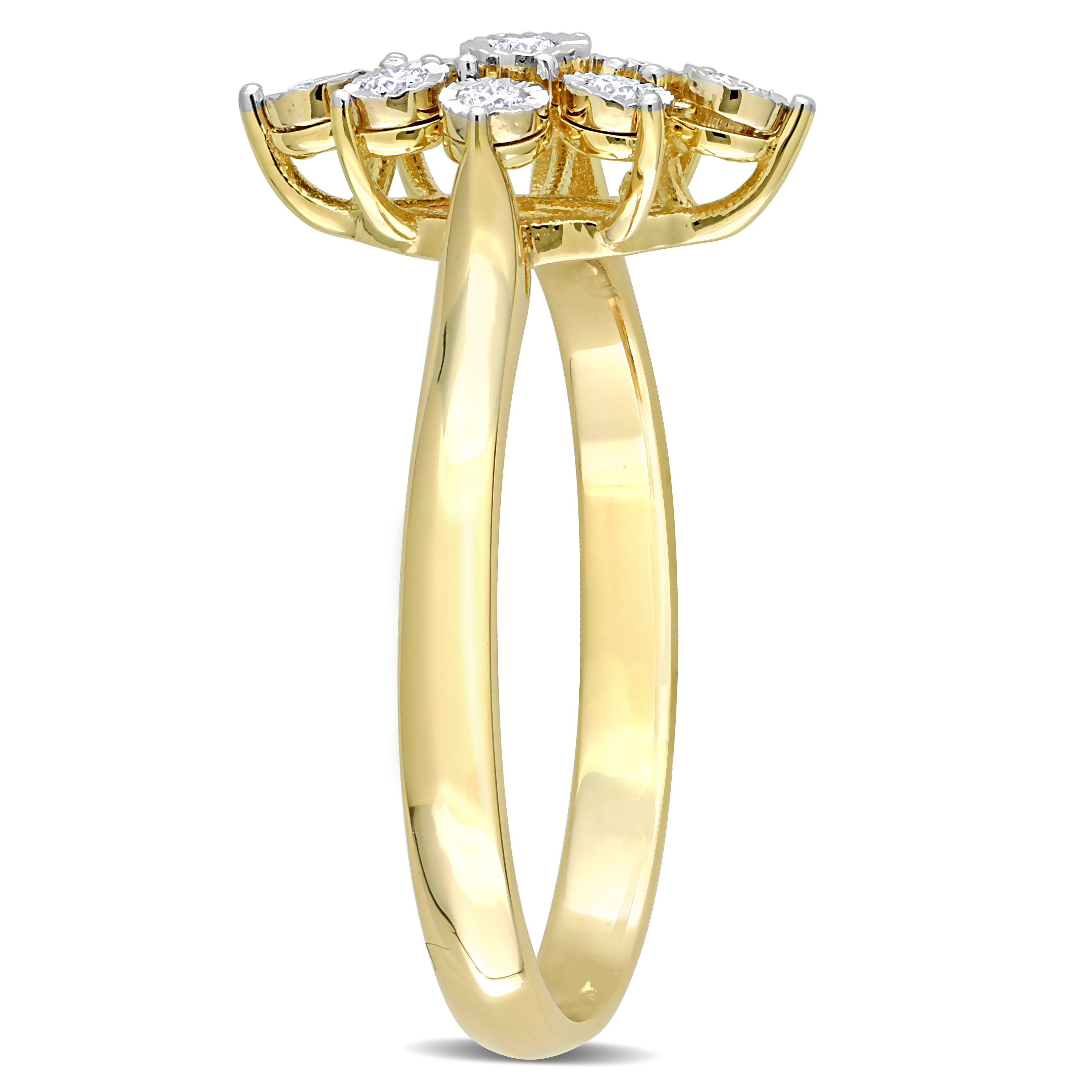 1/8 CT TDW Diamond Astral Ring in 14k Two-Tone White and Yellow Gold