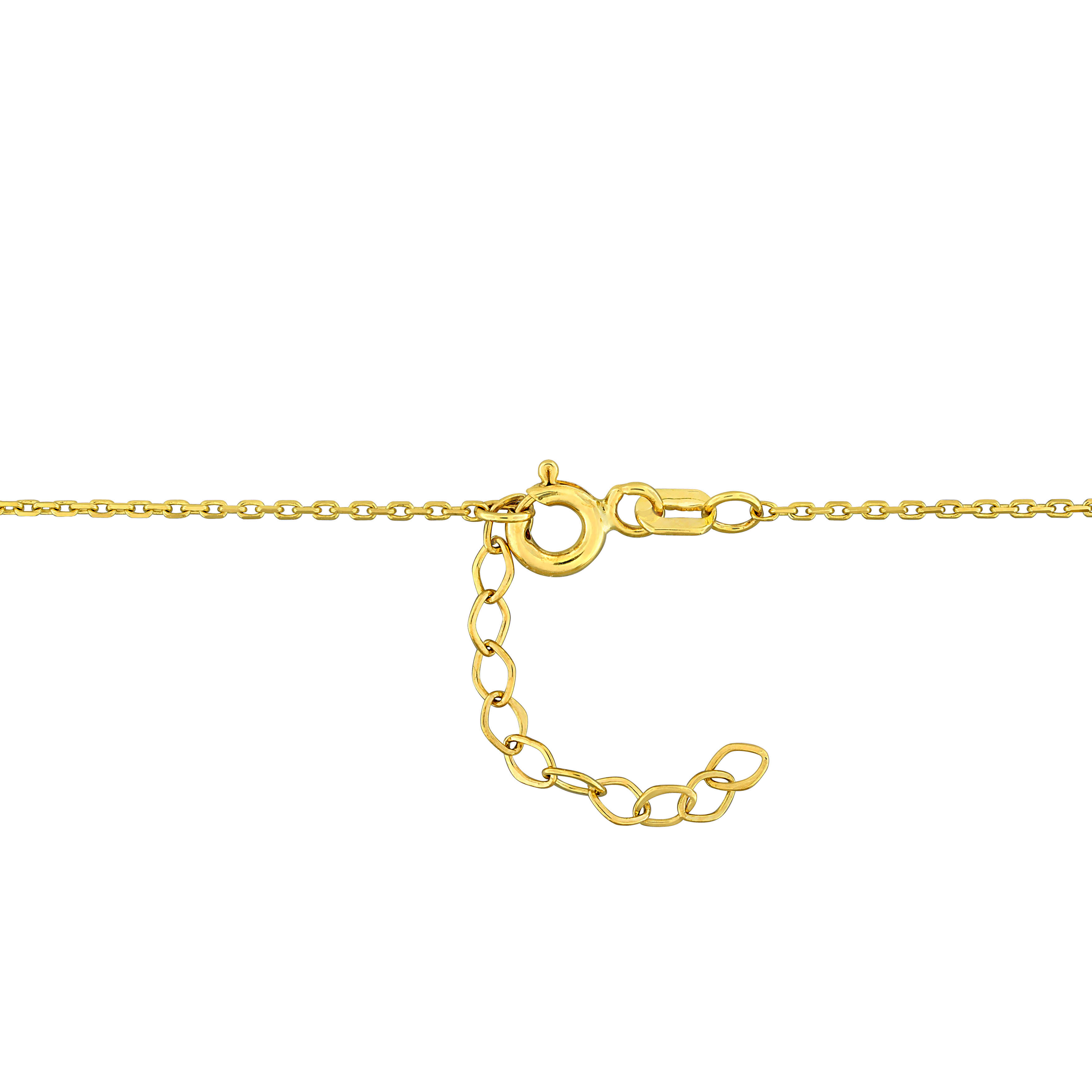 1/10 CT TDW Diamond Triple Flower Necklace in 10k Yellow Gold - 17+1 in