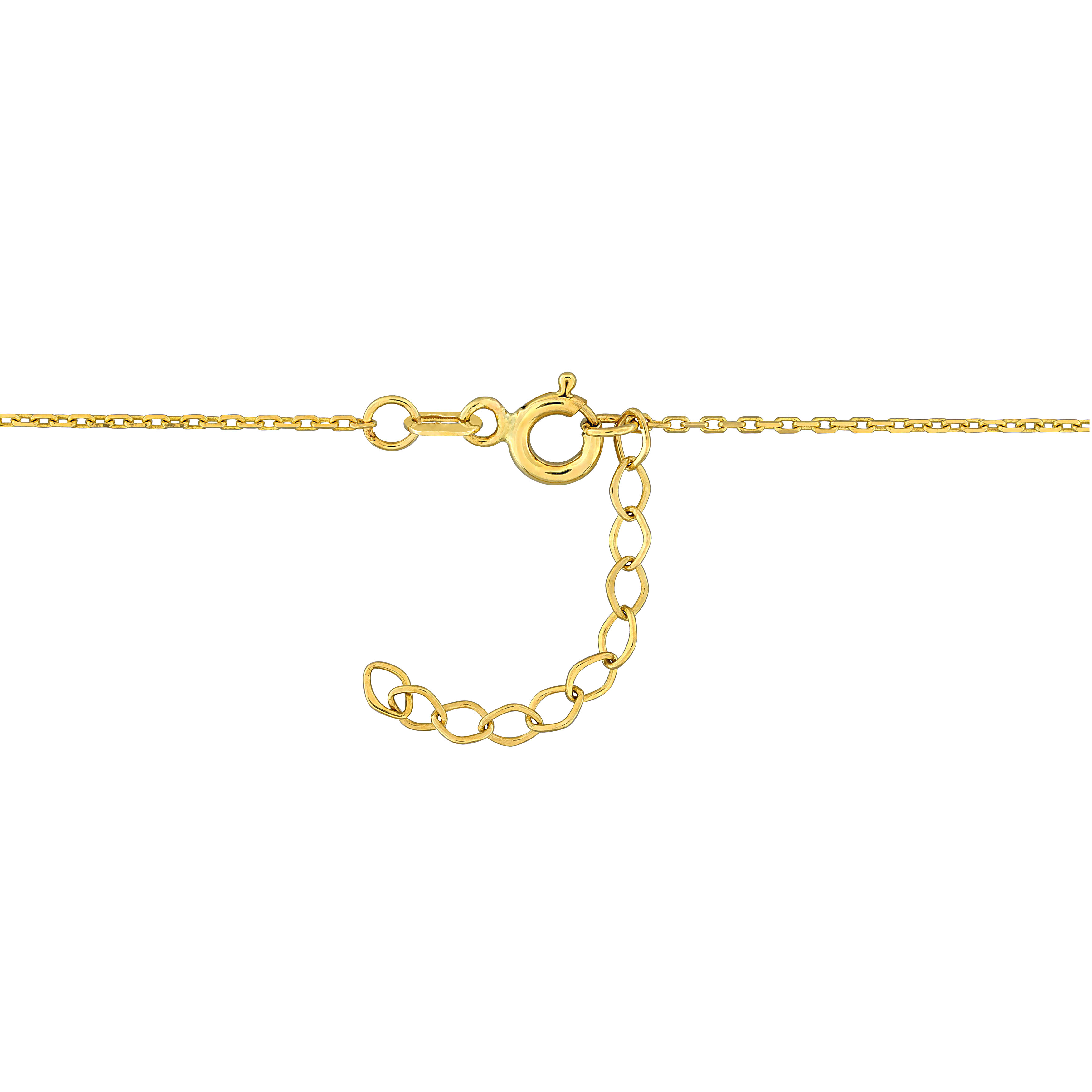 2 CT TGW Pear Shape Blue Sapphire Linear Necklace in 10k Yellow Gold - 16.5 in.