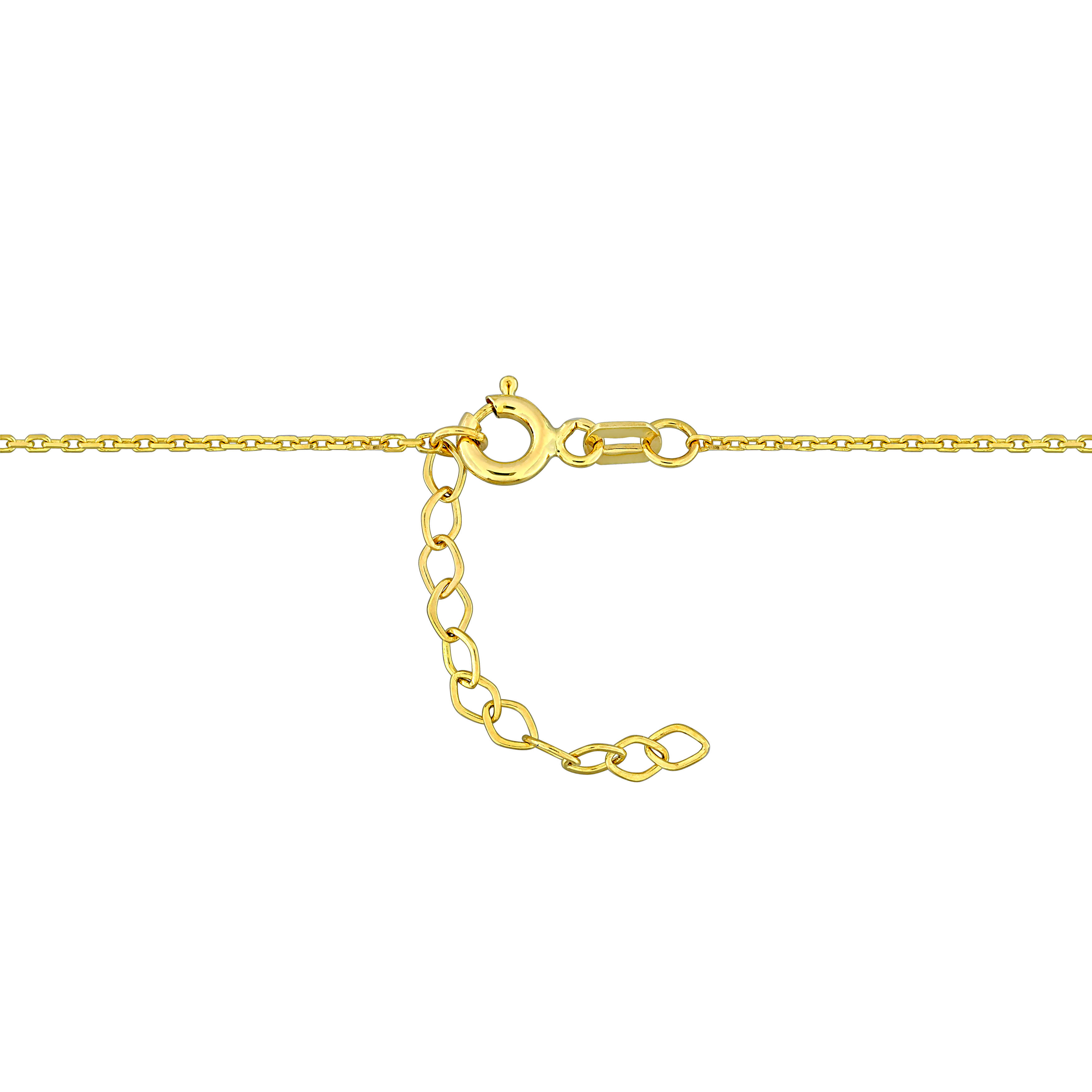 1/2 CT TGW Multi-Gemstone & Diamond Accent Bar Necklace in 10k Yellow Gold - 16.5 in