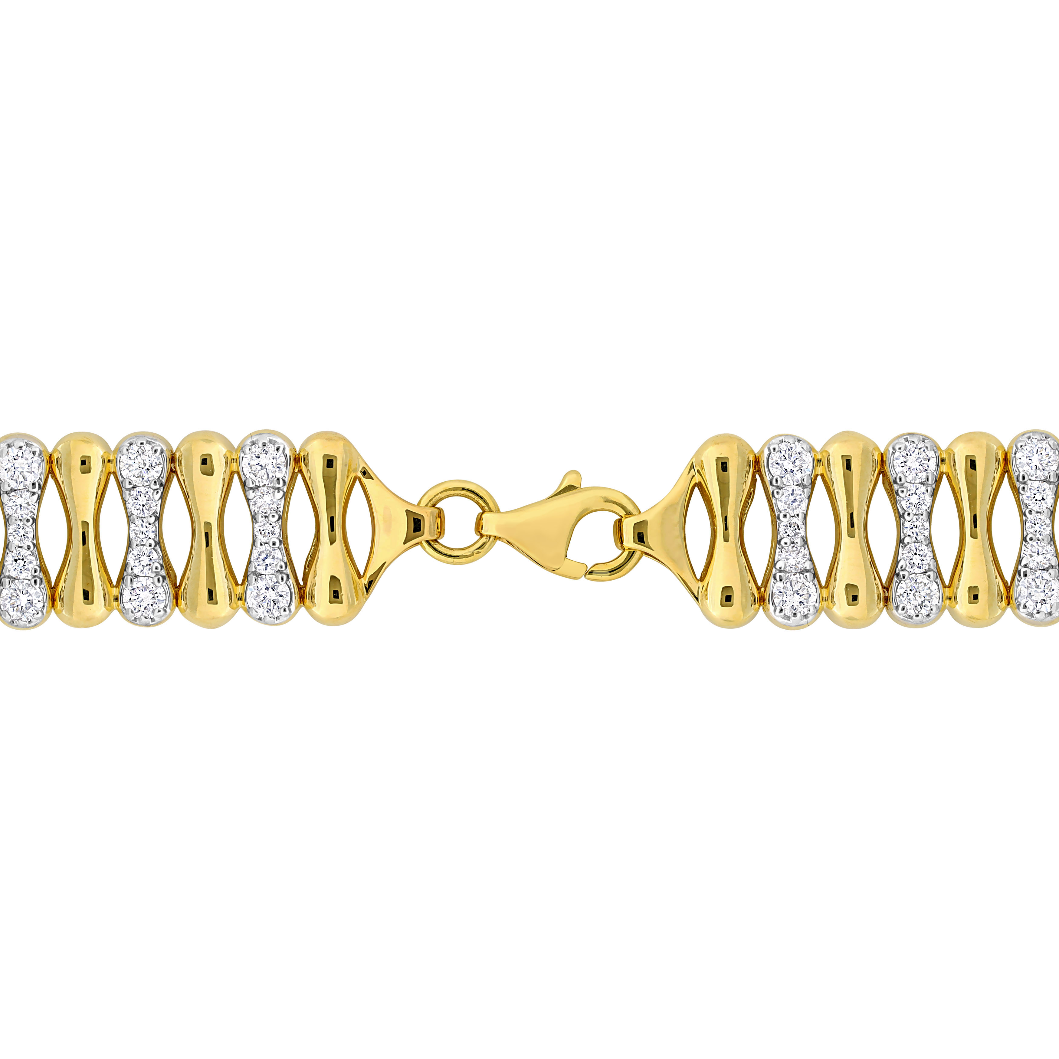 3 CT TDW Diamond Alternate Mounting Bracelet in 10k Yellow Gold - 7.5 in.