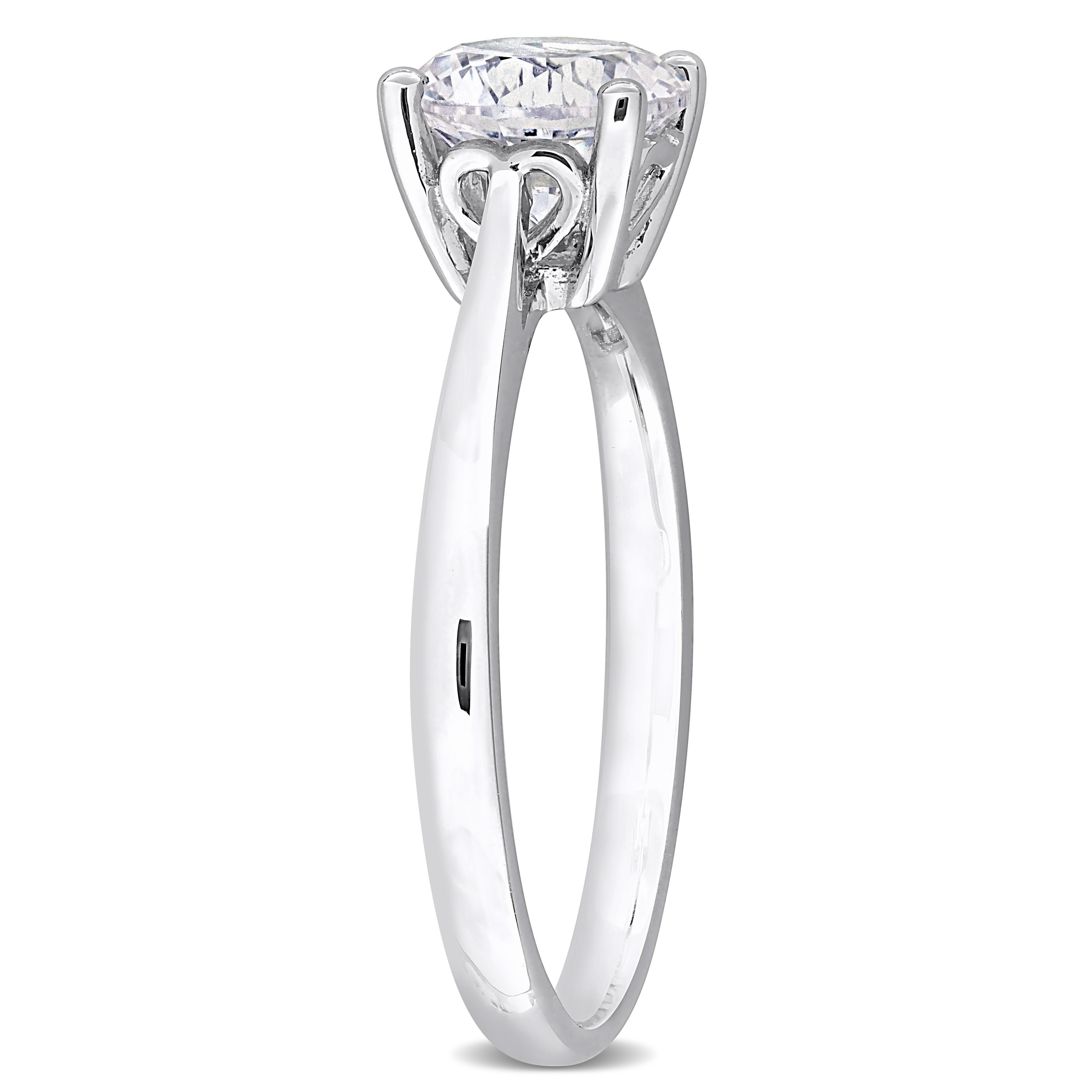 1 5/8 CT TGW Created White Sapphire Solitaire Ring in Sterling Silver