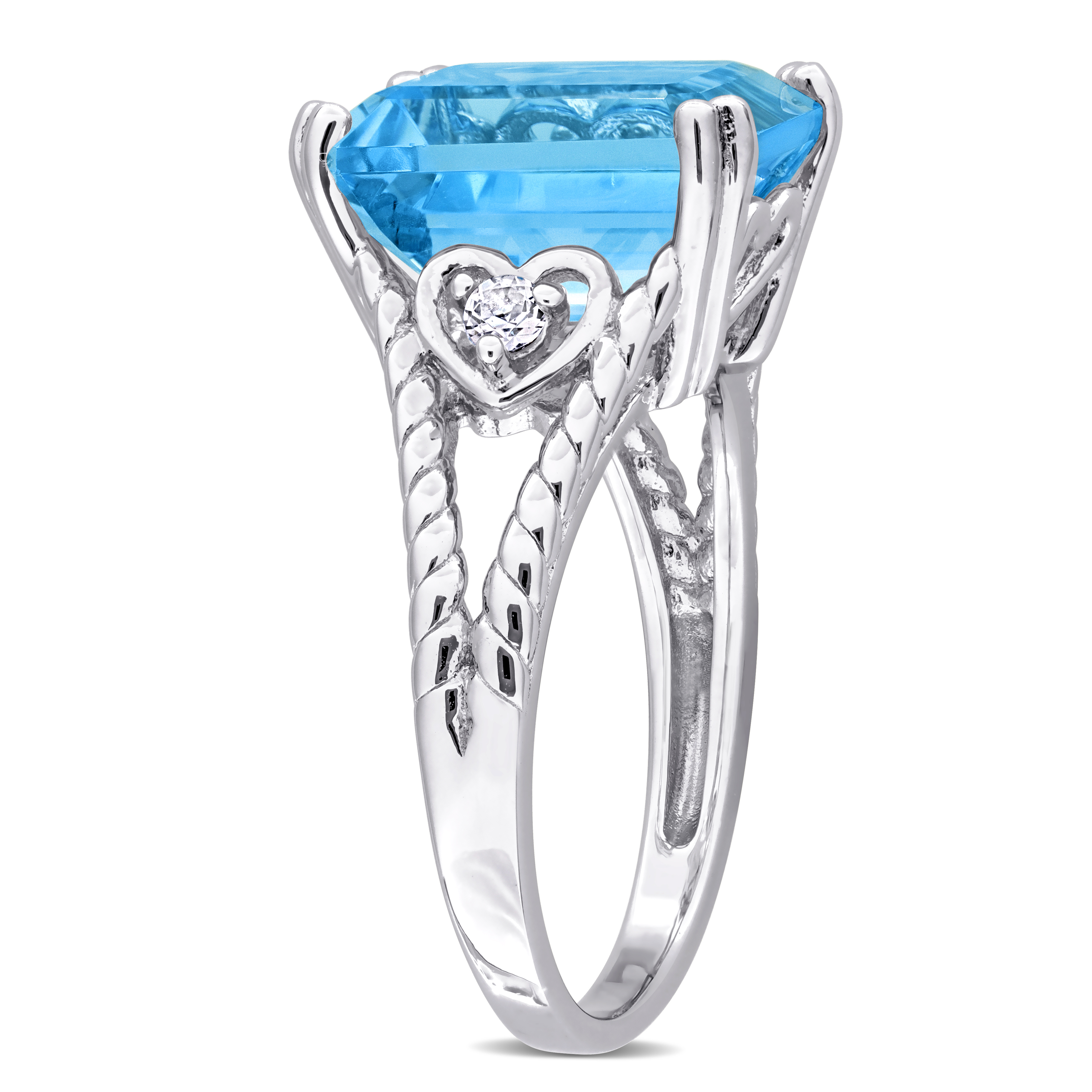 7 3/5ct TGW Sky Blue & White Topaz Cocktail Ring in Sterling Silver