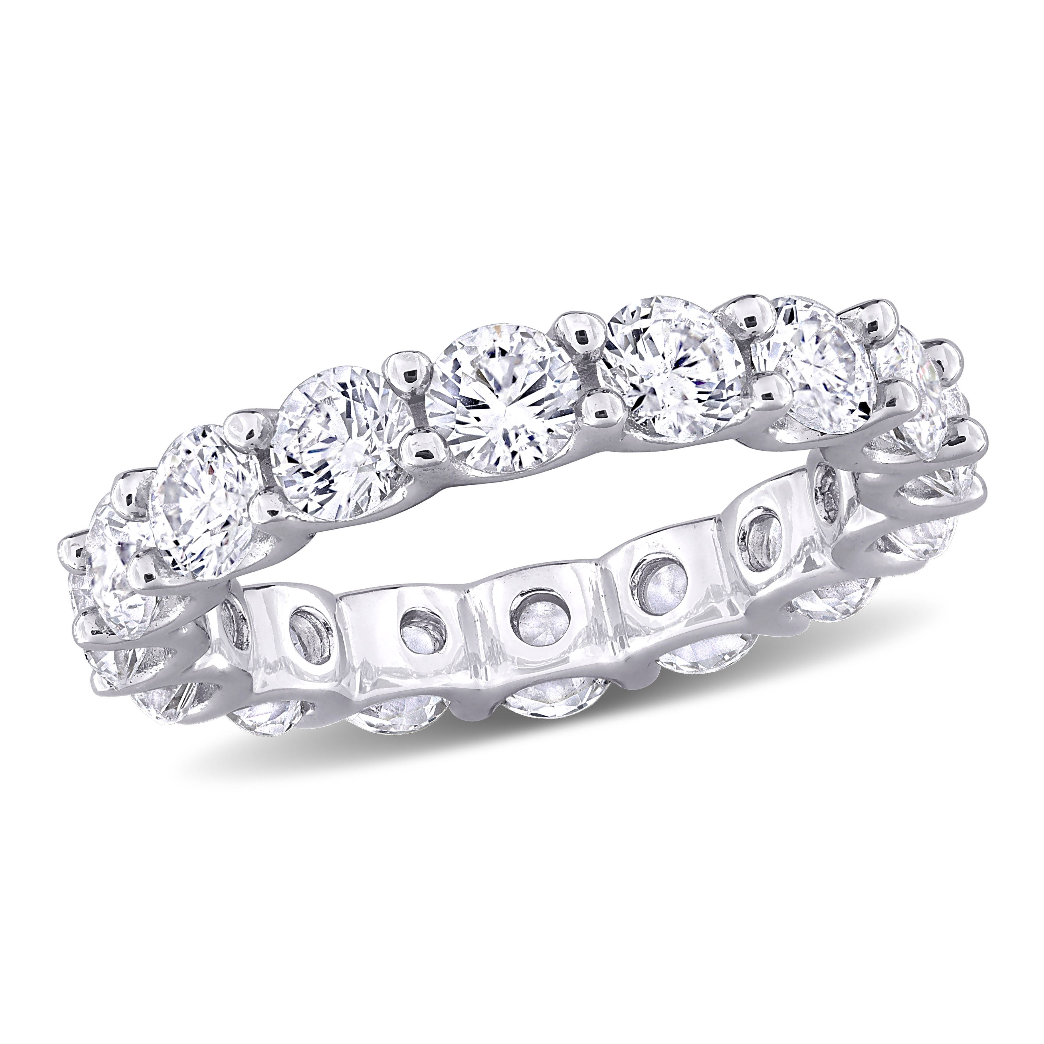 5 1/8 CT TGW Created White Sapphire Eternity Ring in Sterling Silver