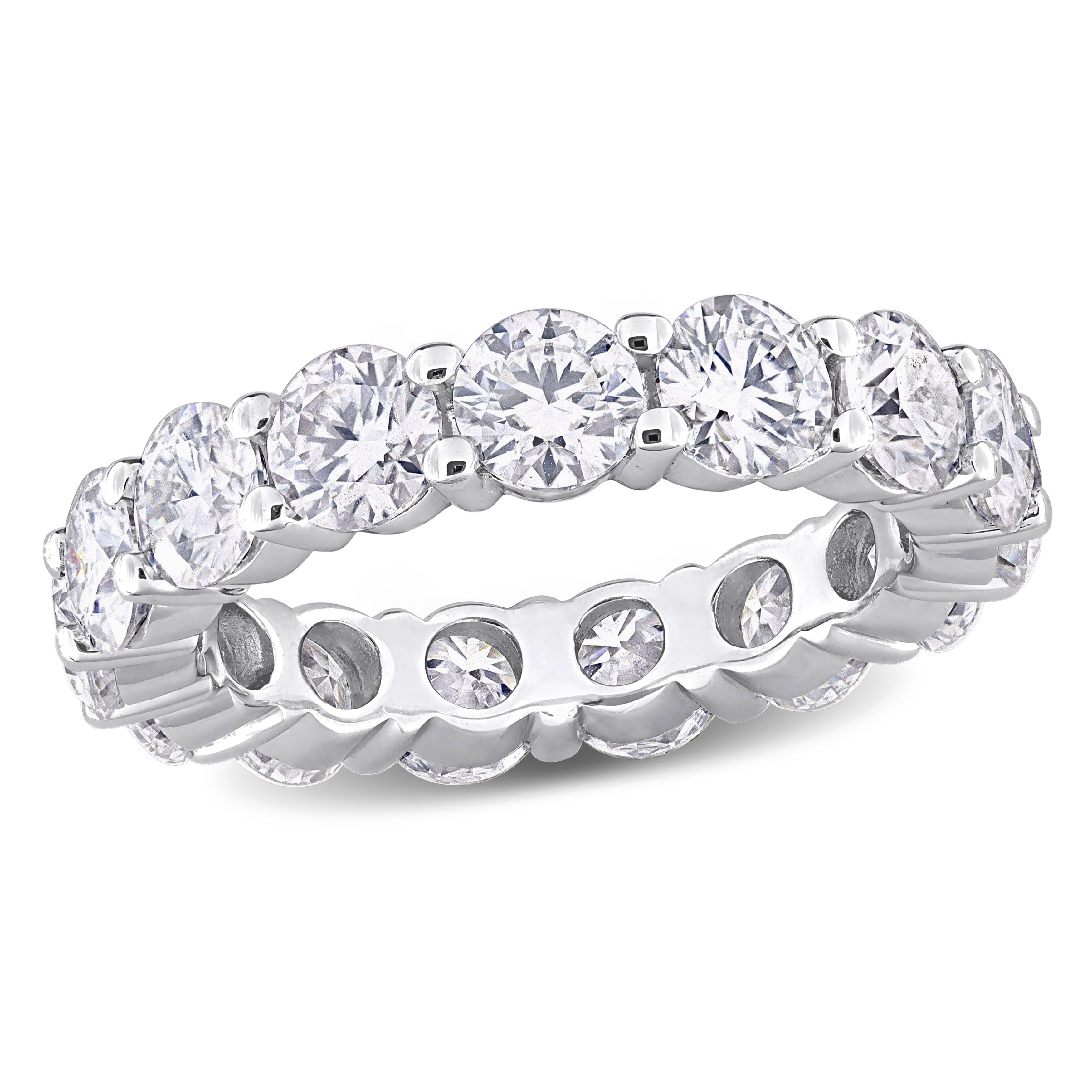 5 1/2 CT DEW Created Moissanite Eternity Ring in Sterling Silver