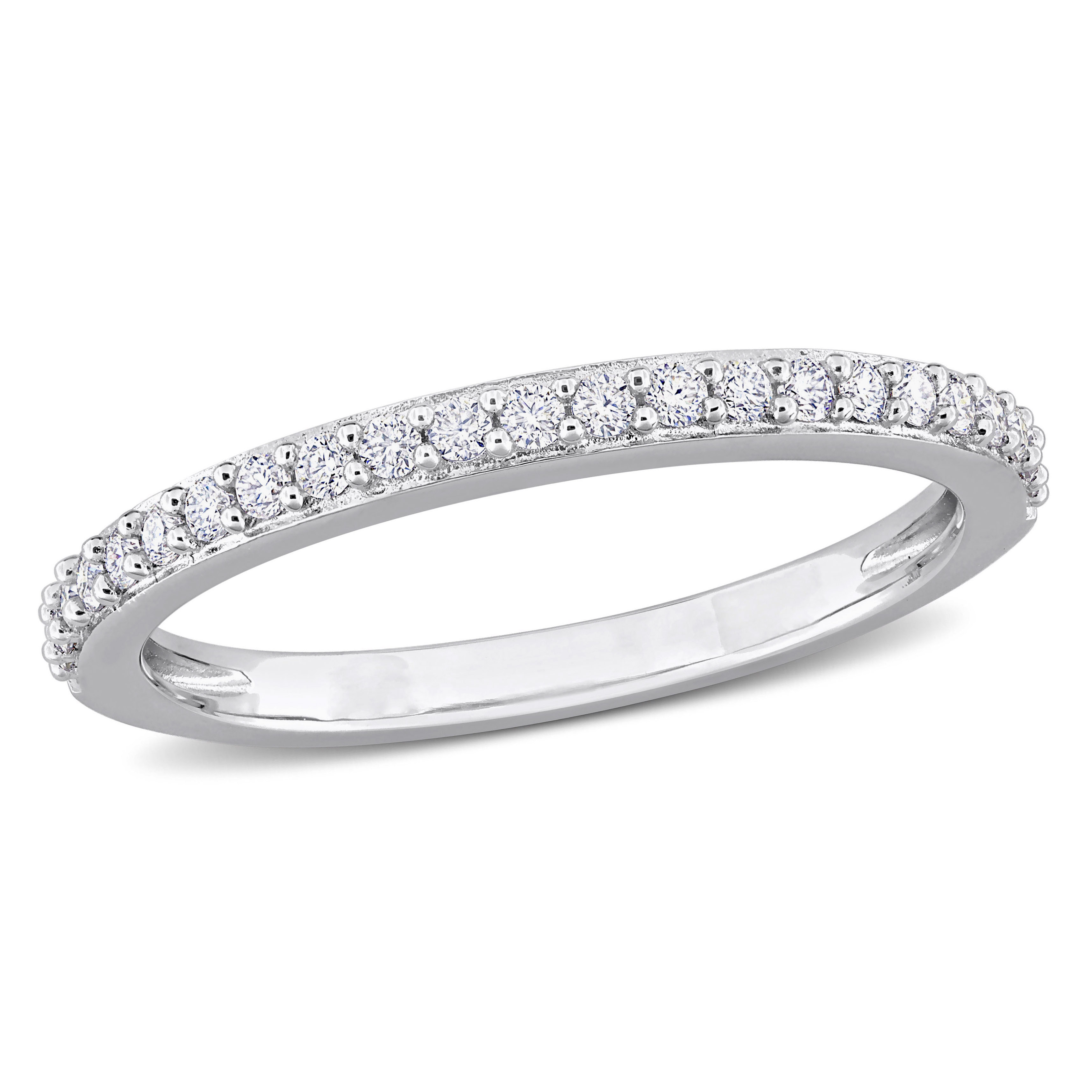 1/4 CT DEW Created Moissanite Eternity Ring in Sterling Silver