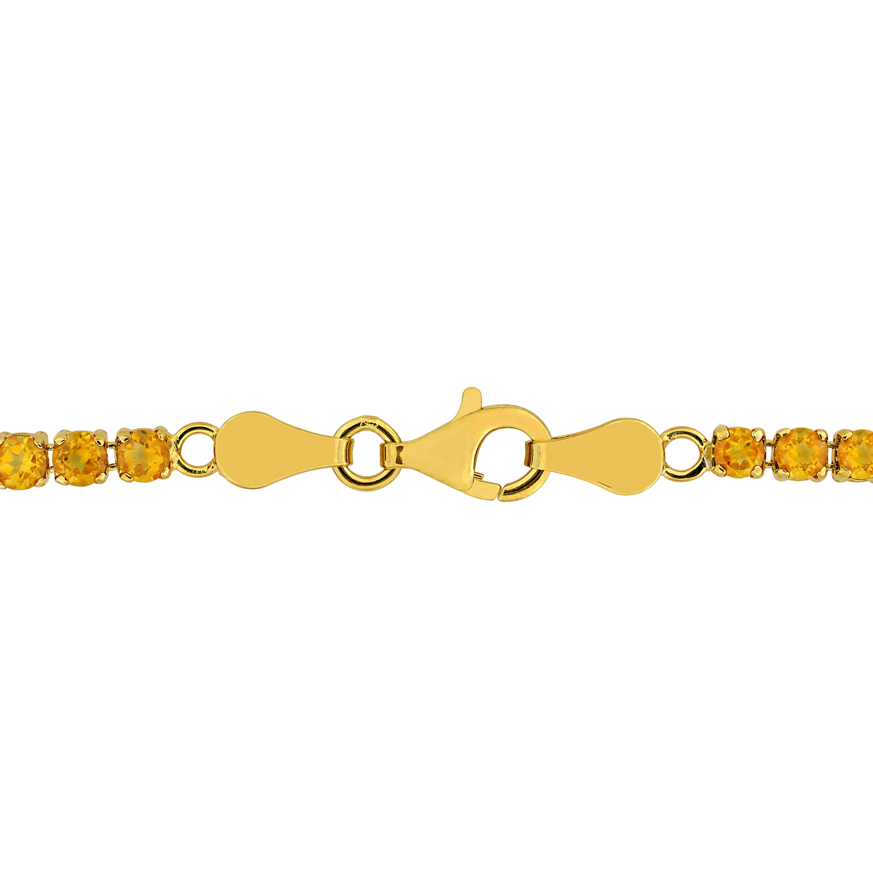 5 1/10ct TGW Garnet Tennis Bracelet in Yellow Plated Sterling Silver - 7.25 in