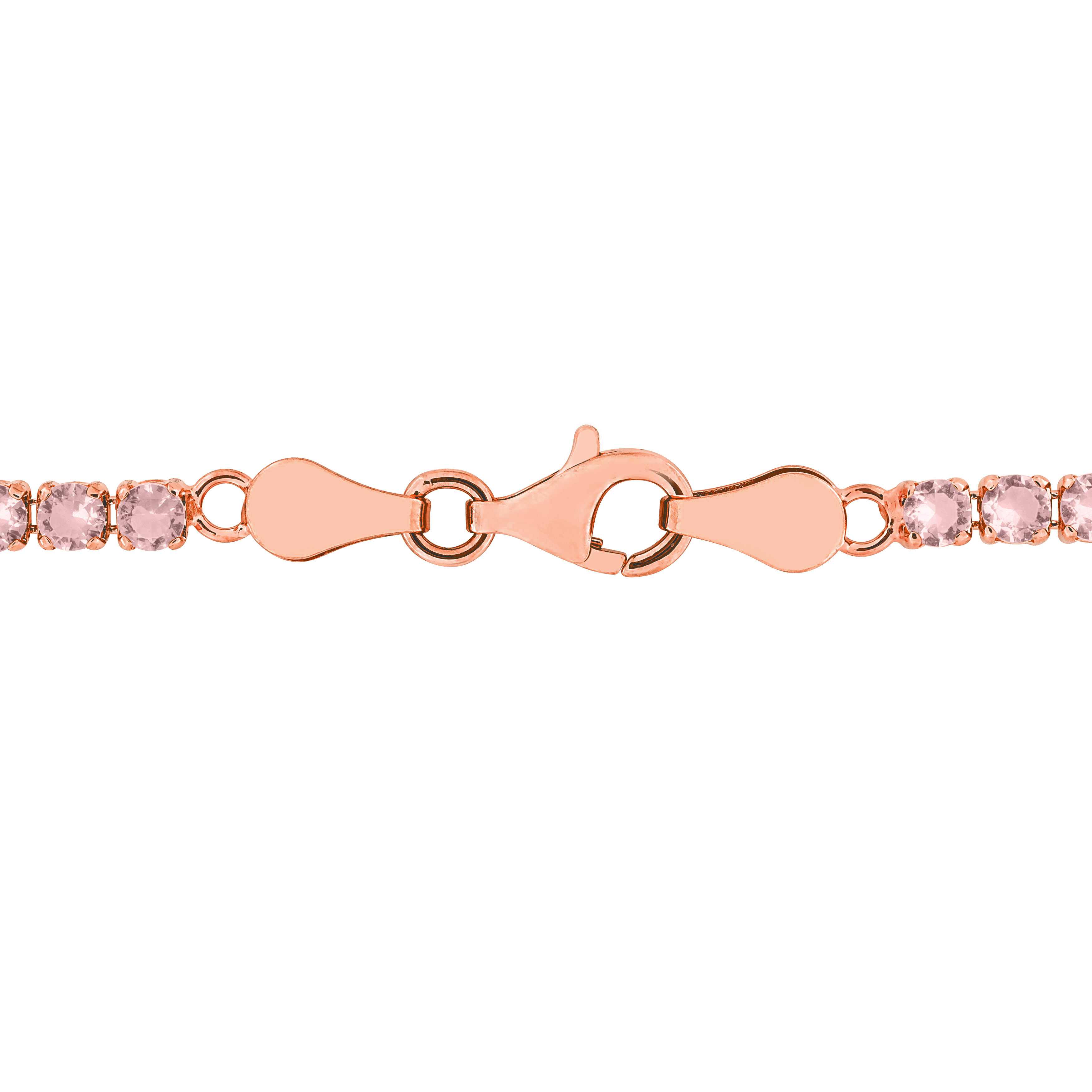 3 3/5ct TGW Amethyst Tennis Bracelet in Rose Plated Sterling Silver - 7.25 in