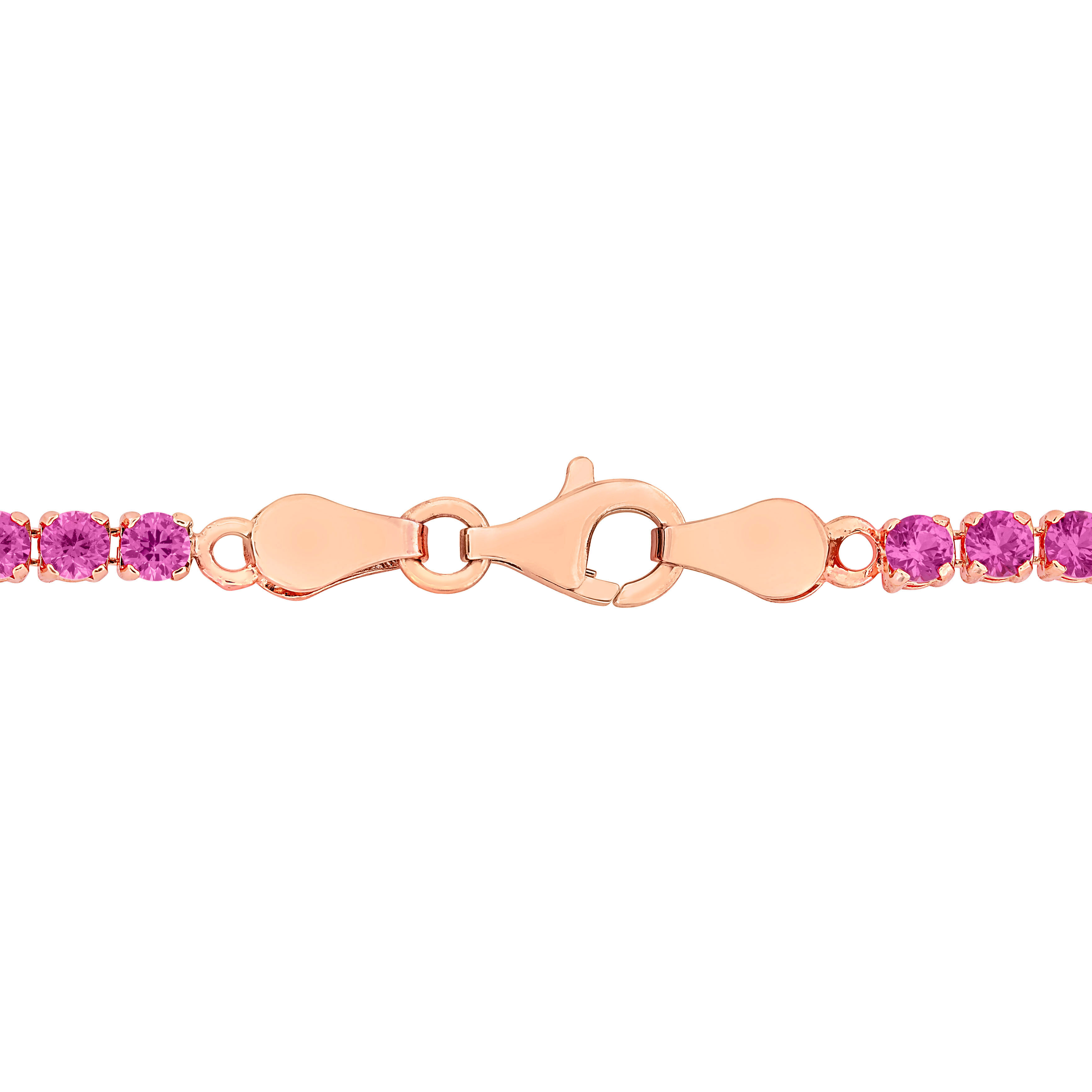 5 1/10ct TGW Simulated Morganite Tennis Bracelet in Rose Plated Sterling Silver - 7.25 in