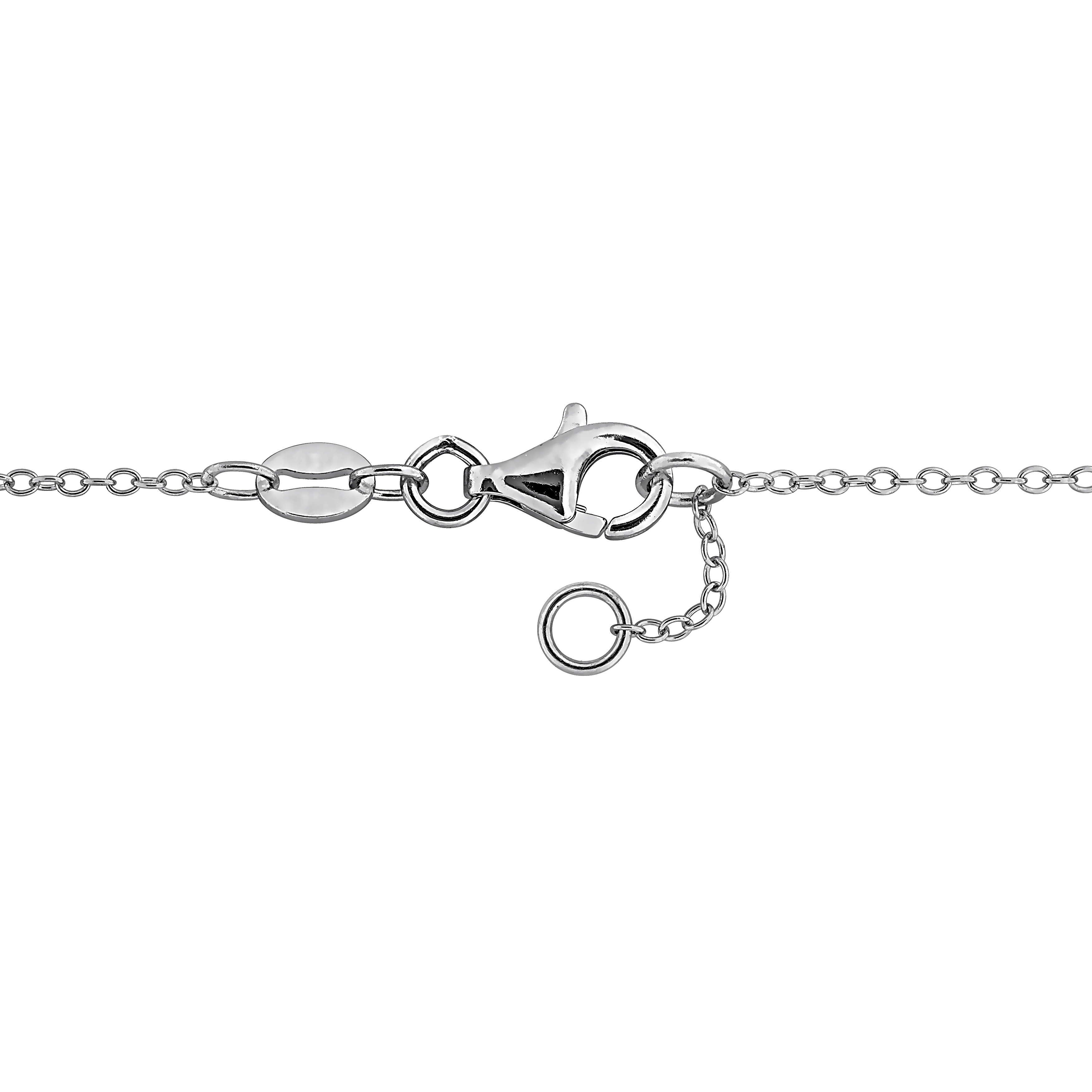 3/4ct TW Black Diamond Bead Station Bracelet in Sterling Silver - 7 in + 0.5 ext.