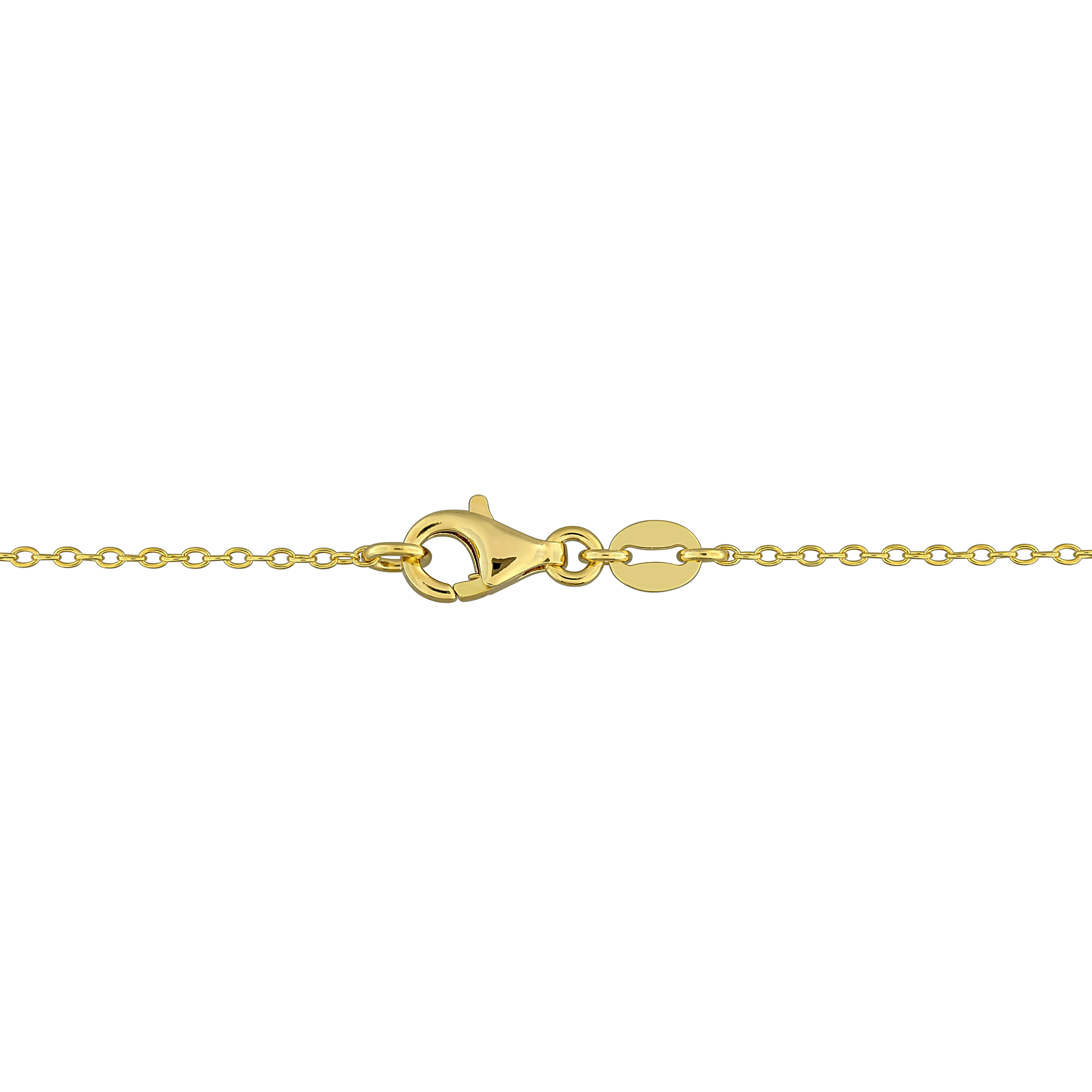 2.5-3.5mm Cultured Freshwater Pearl and 1 1/3ct DEW Created Moissanite Cluster Necklace in Yellow Plated Sterling Silver - 17 in