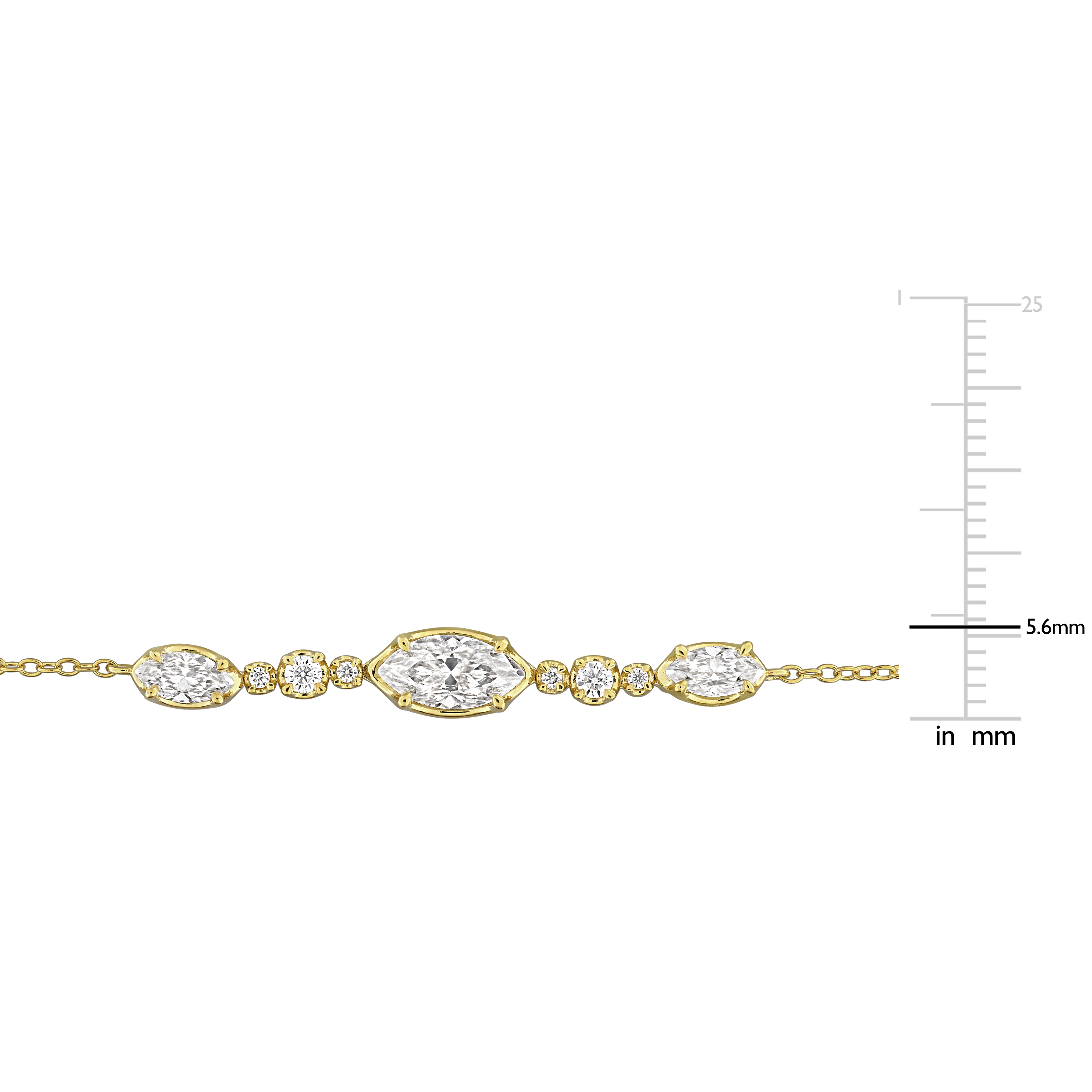 1 3/8ct DEW Created Moissanite Necklace in Yellow Plated Sterling Silver - 17 in