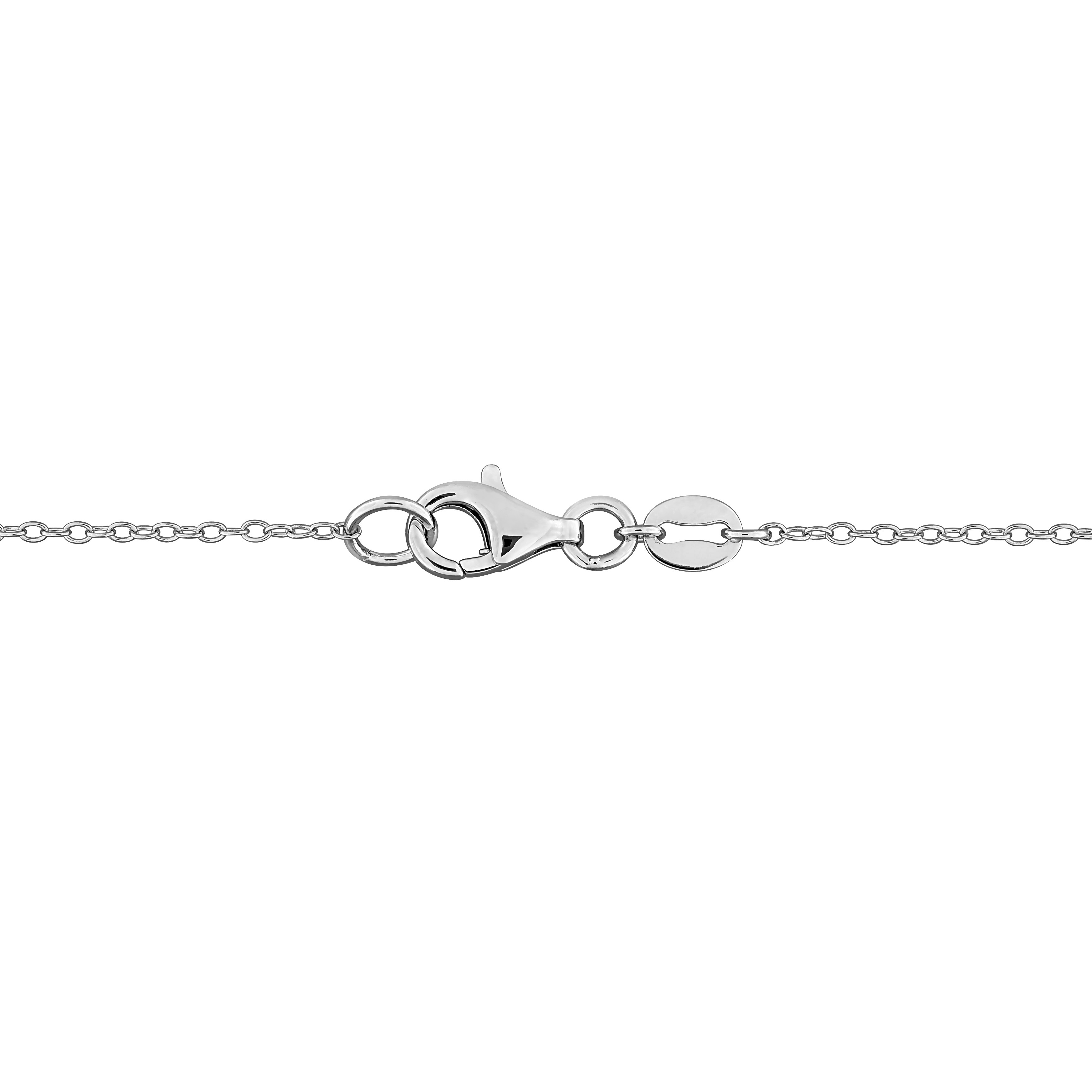2-3.5mm Cultured Freshwater Pearl and 4 1/2ct DEW Created Moissanite Floral Pendant with Chain and Earrings Set in Sterling Silver - 17 in