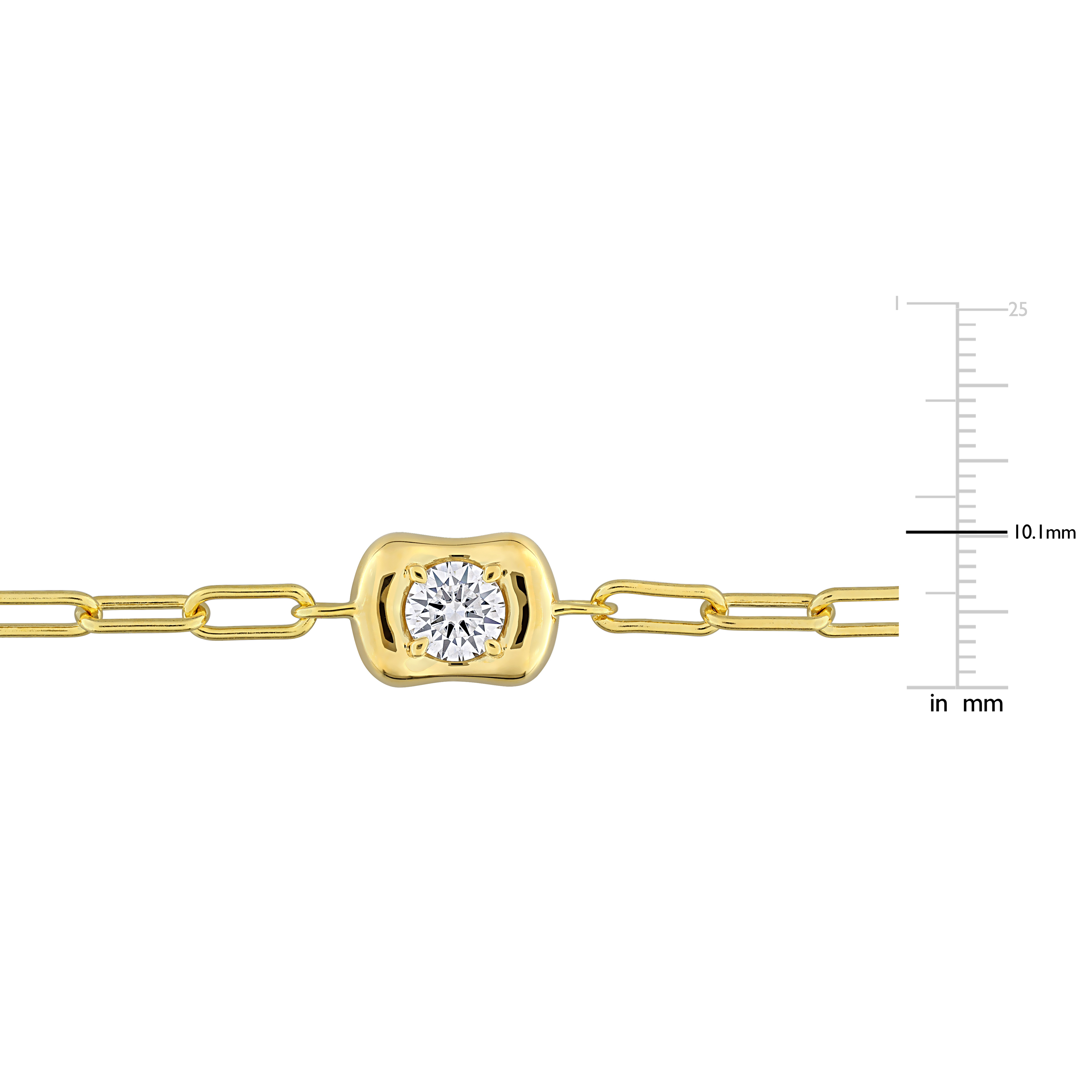 1ct DEW Created Moissanite Bracelet in Yellow Plated Sterling Silver - 7.25 in