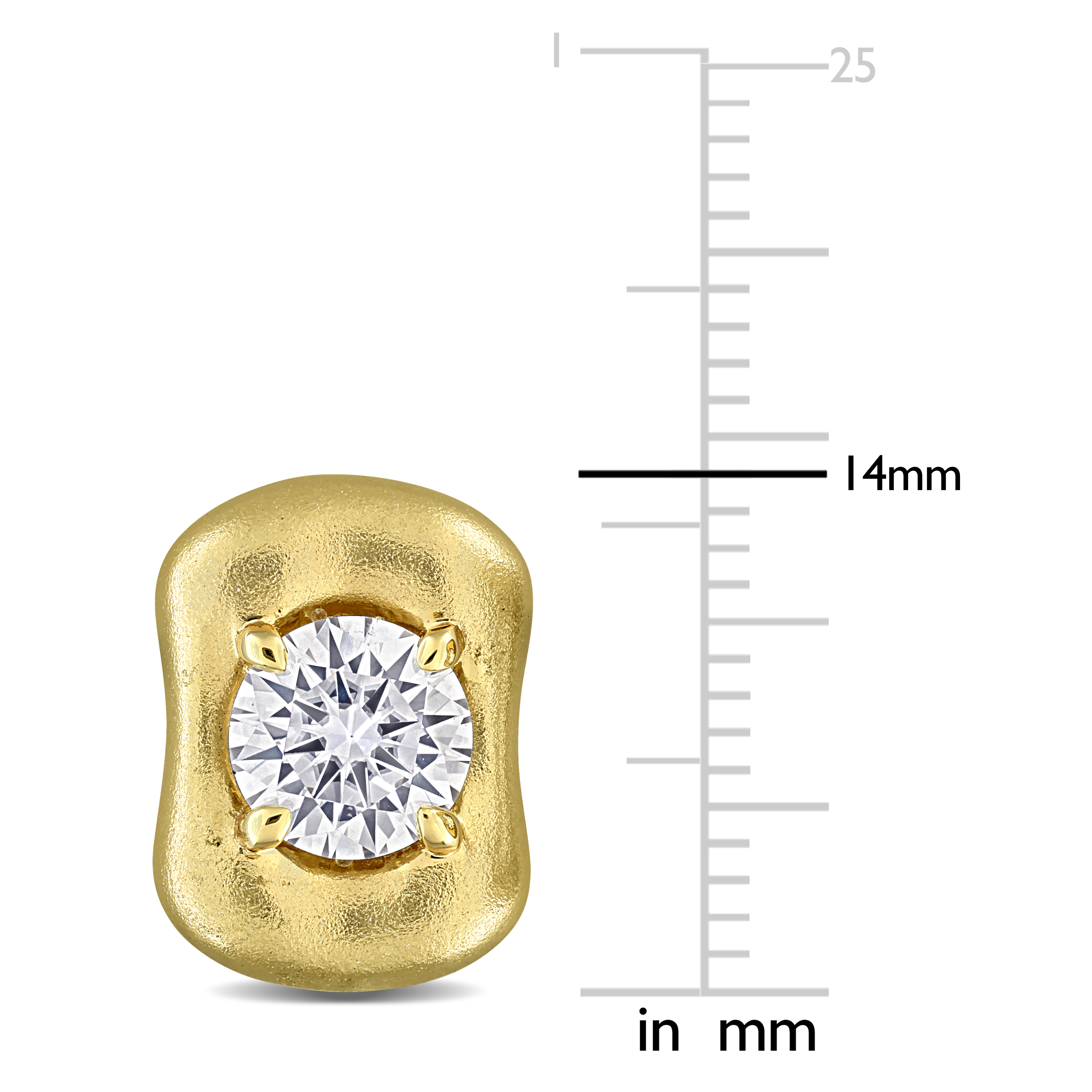 1 7/8ct DEW Created Moissanite-White Stud Earrings in Yellow Plated Sterling Silver