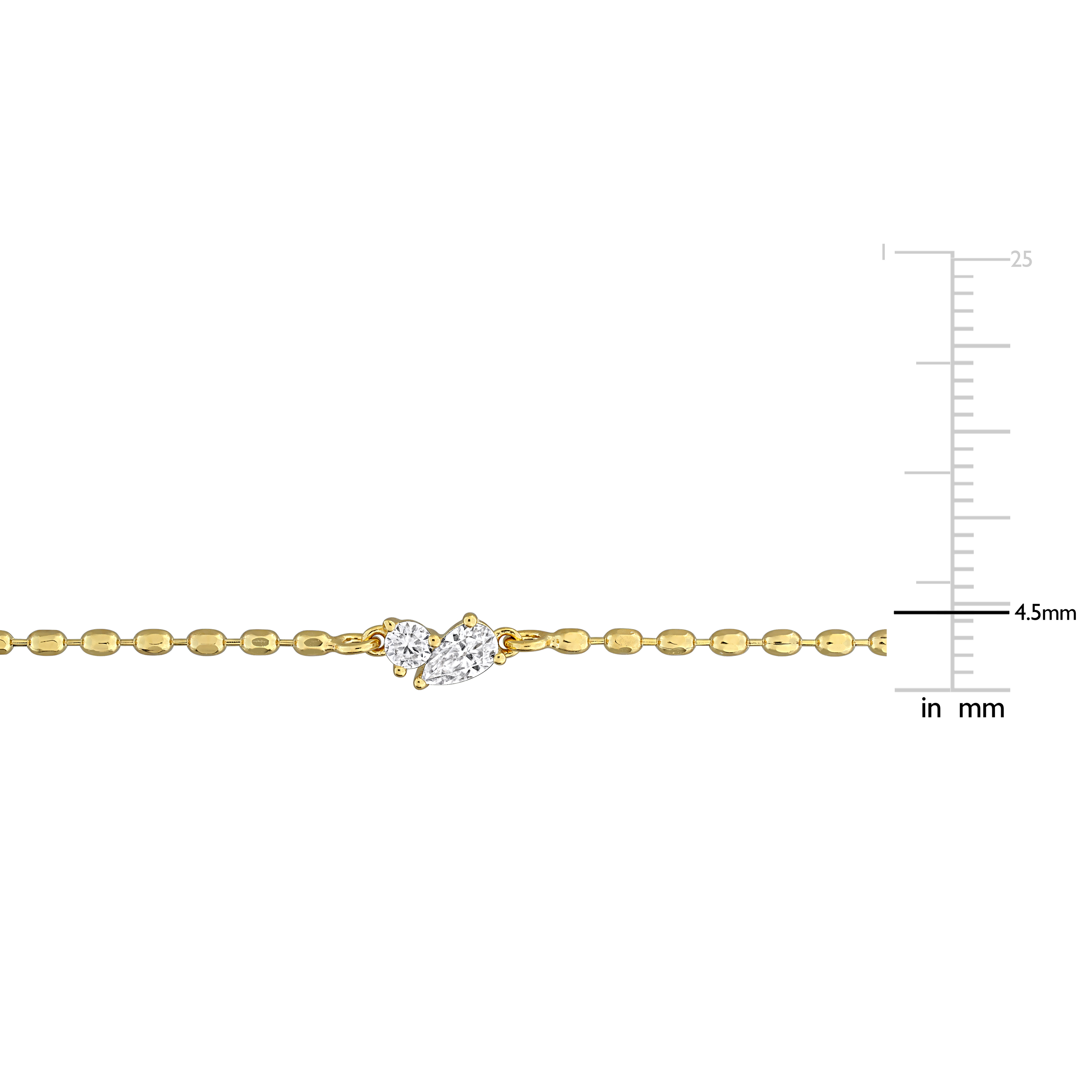 1/3ct DEW Created Moissante Bracelet in Yellow Plated Sterling Silver - 7 in