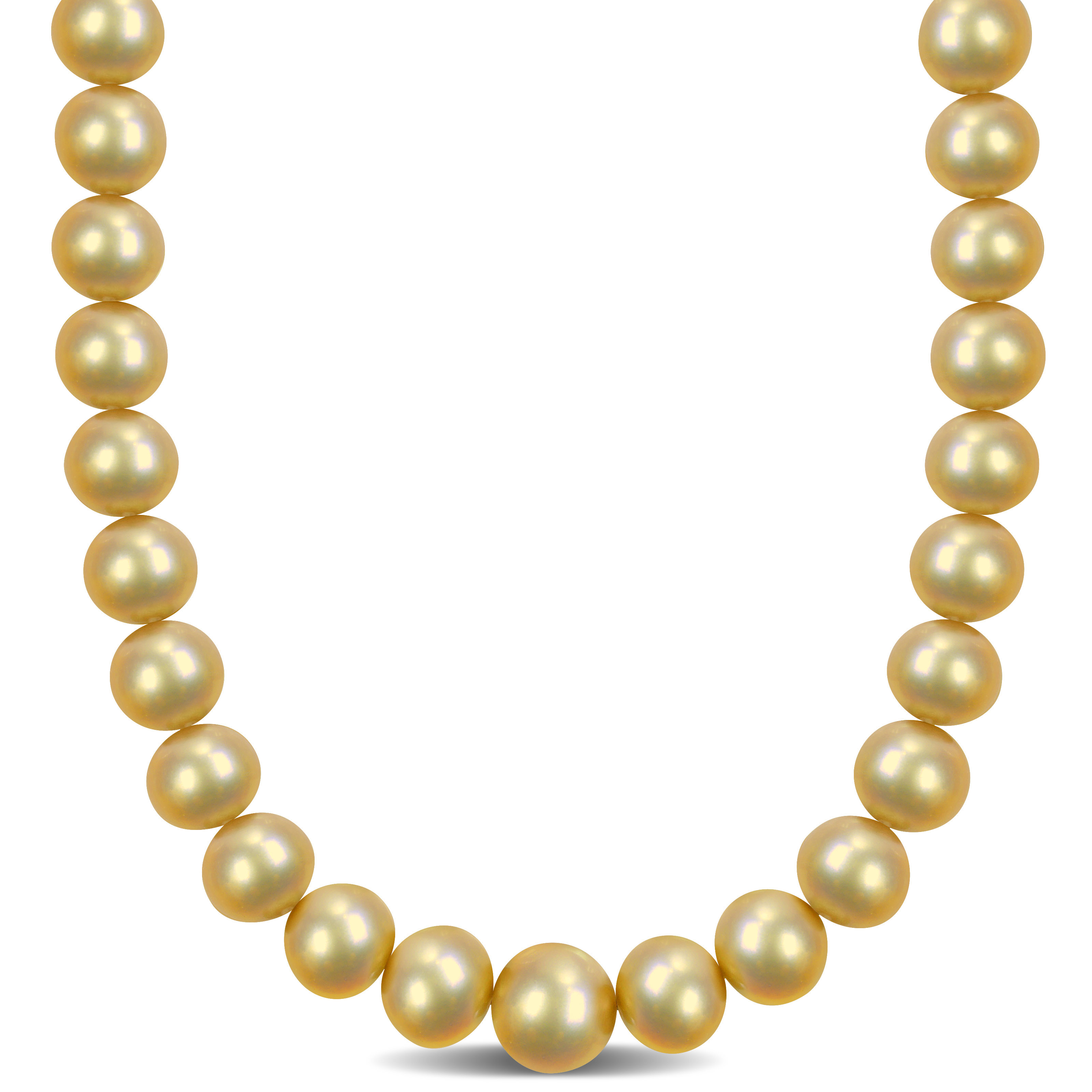 14-16.5 MM Golden South Sea Cultured Graduated Necklace in 14k Yellow Gold - 18 in