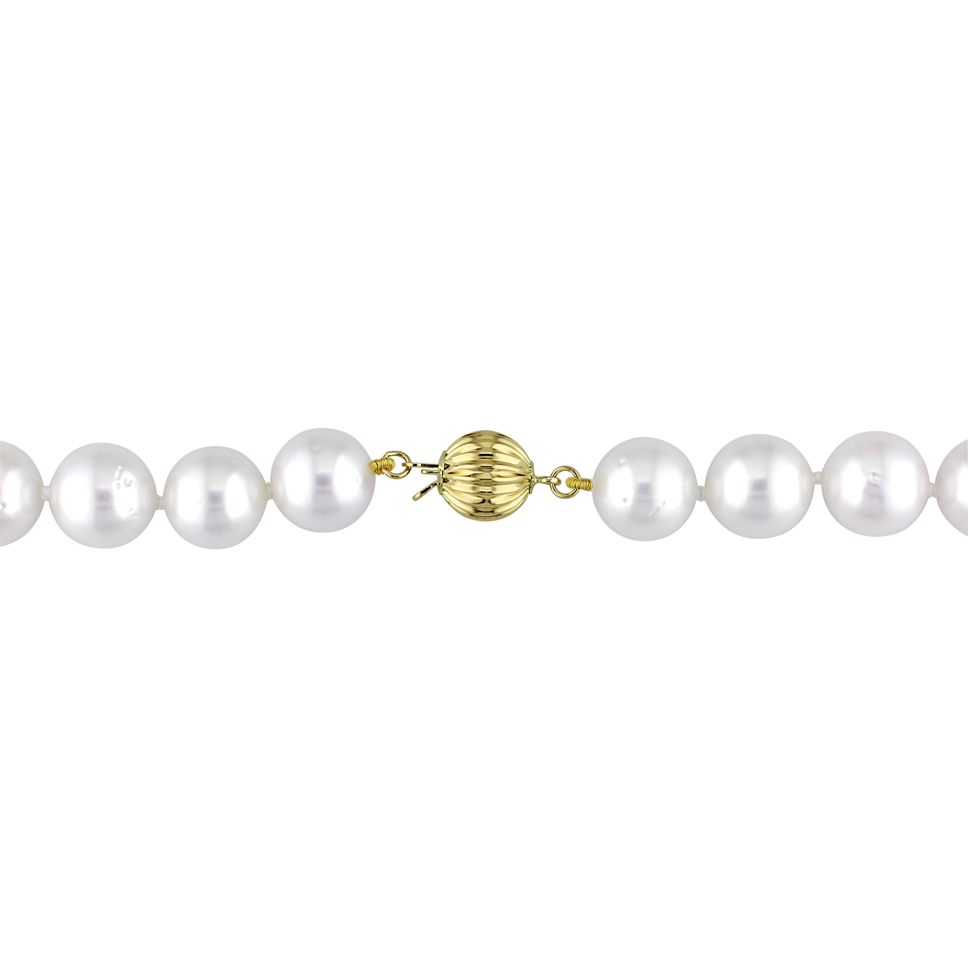 10 - 11.5 MM White South Sea Pearl Strand Necklace with 14k Yellow Gold Clasp - 18 in