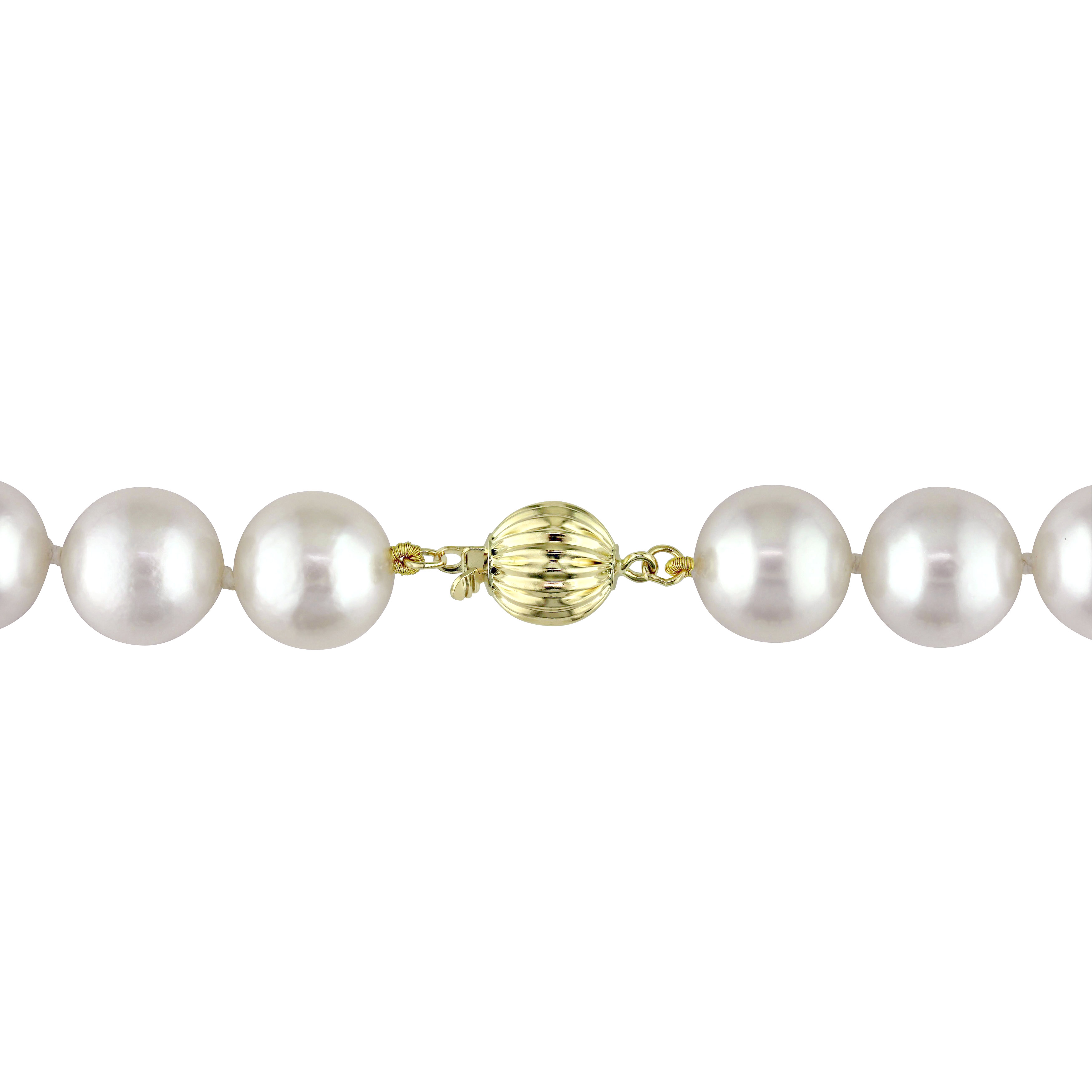 9-11 MM South Sea Pearl Graduated Strand Necklace with 14k Yellow Gold Ball Clasp - 18 in