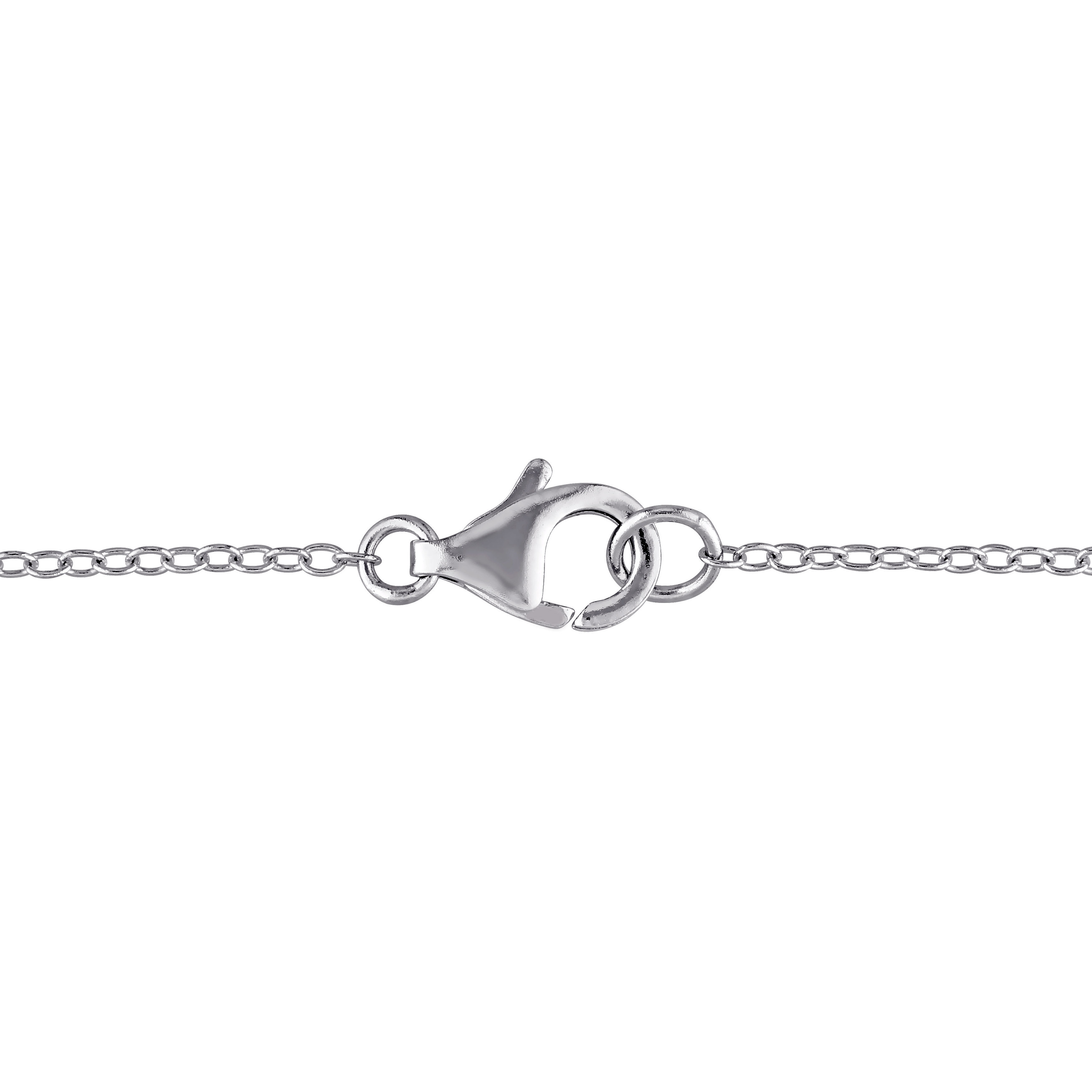 1ct TW Black Diamond Bead Station Necklace in Sterling Silver - 18 in