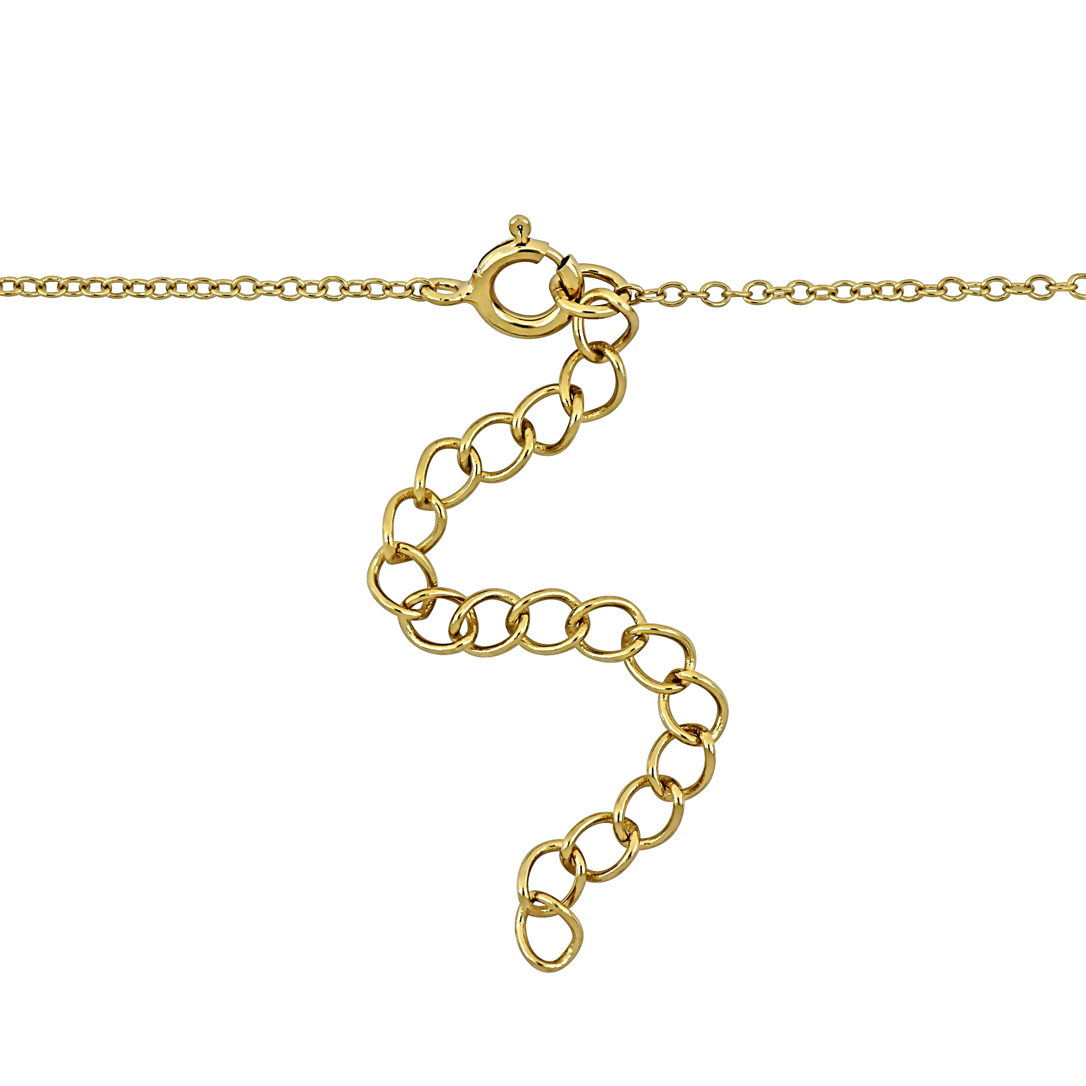 4 1/4ct TGW Composite Turquoise and Created White Sapphire Heart Halo Pendant with Chain in Yellow Plated Sterling Silver - 18 in + 2 ext.