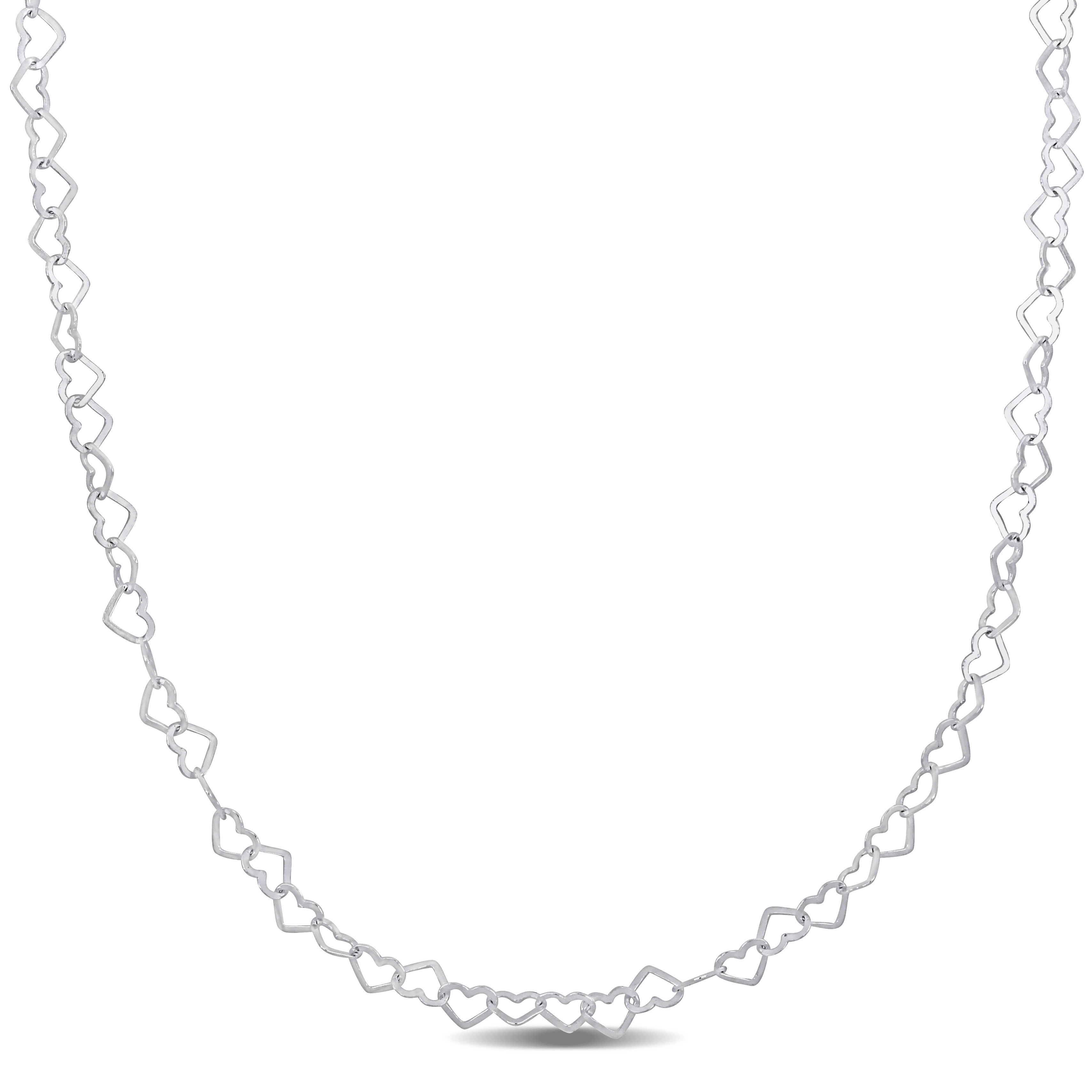 Heart Link Necklace in Sterling Silver - 16 in.
