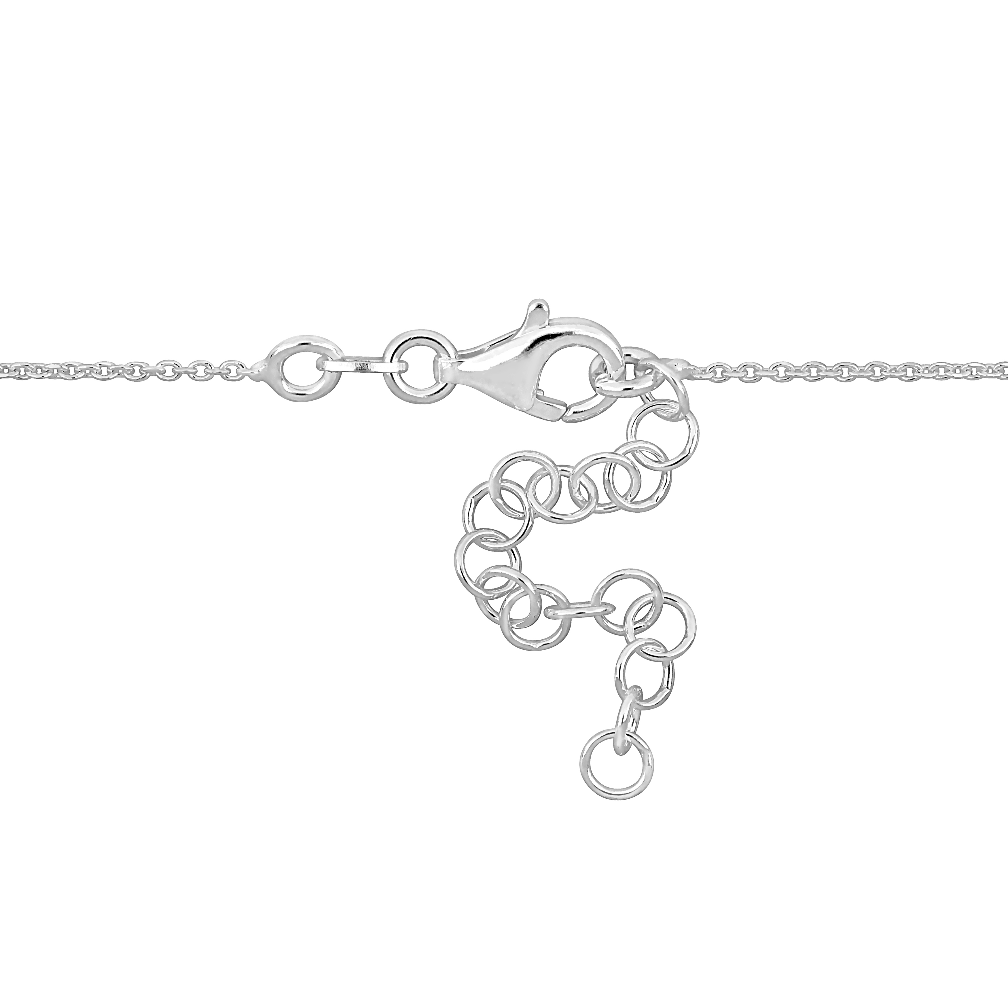 Heart Charm Necklace in Sterling Silver - 16.5+1 in.