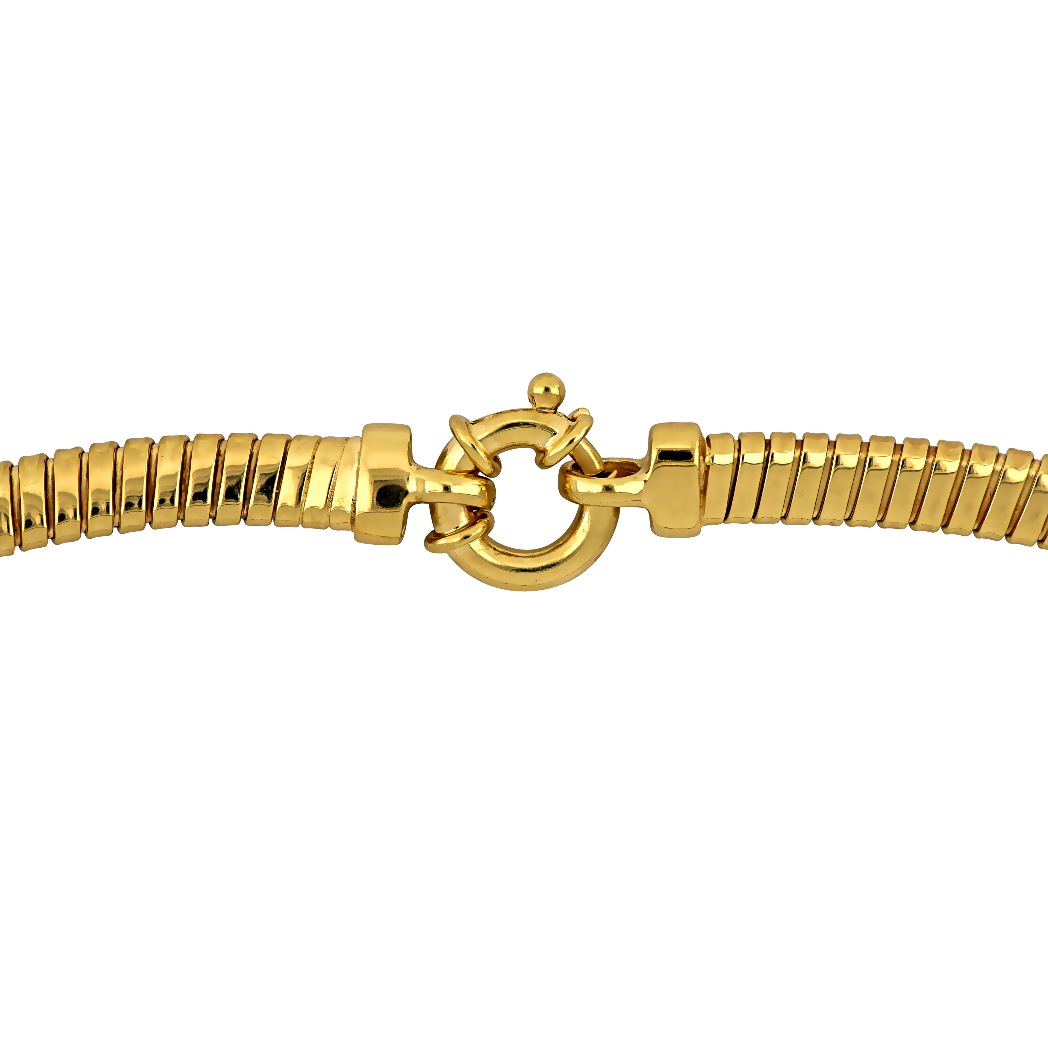 2 3/8ct TGW Cubic Zirconia 5-Stone Station Omega Necklace in Two-Tone Sterling Silver - 17 in