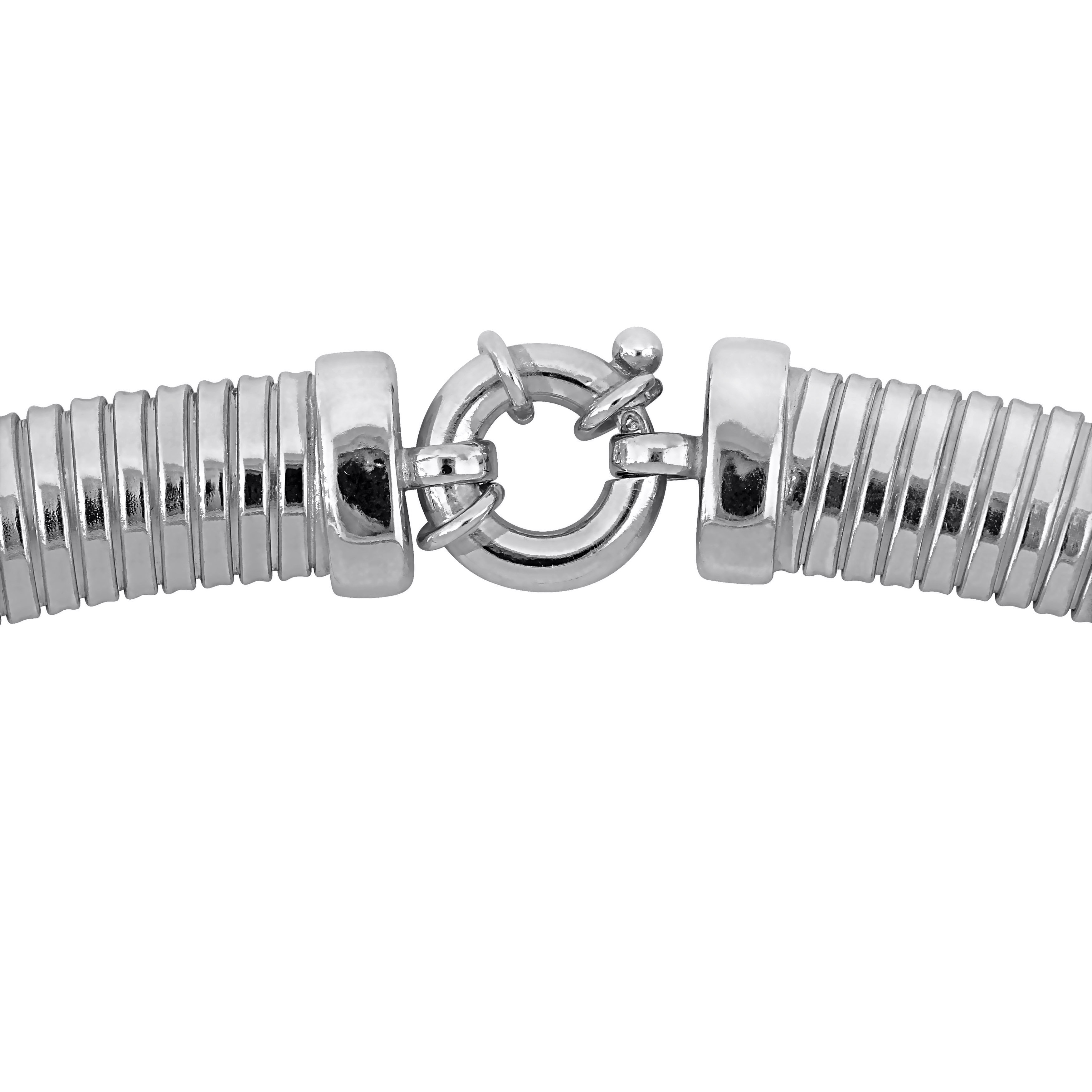 1/4ct TGW Cubic Zirconia Stretch Omega Necklace in Sterling Silver - 17 in