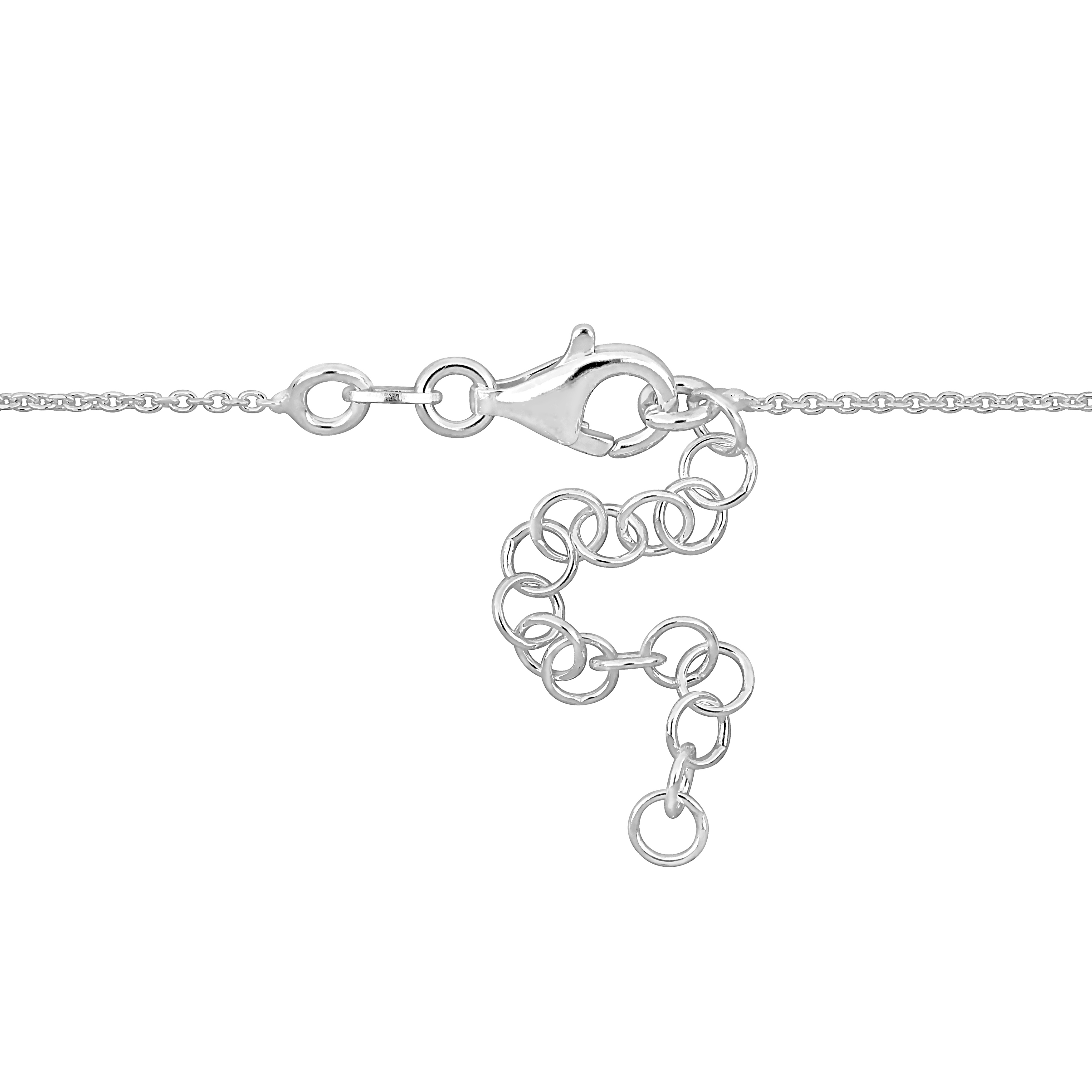 Yellow Heart Necklace on Diamond Cut Cable Chain in Sterling Silver - 16.5+1 in.