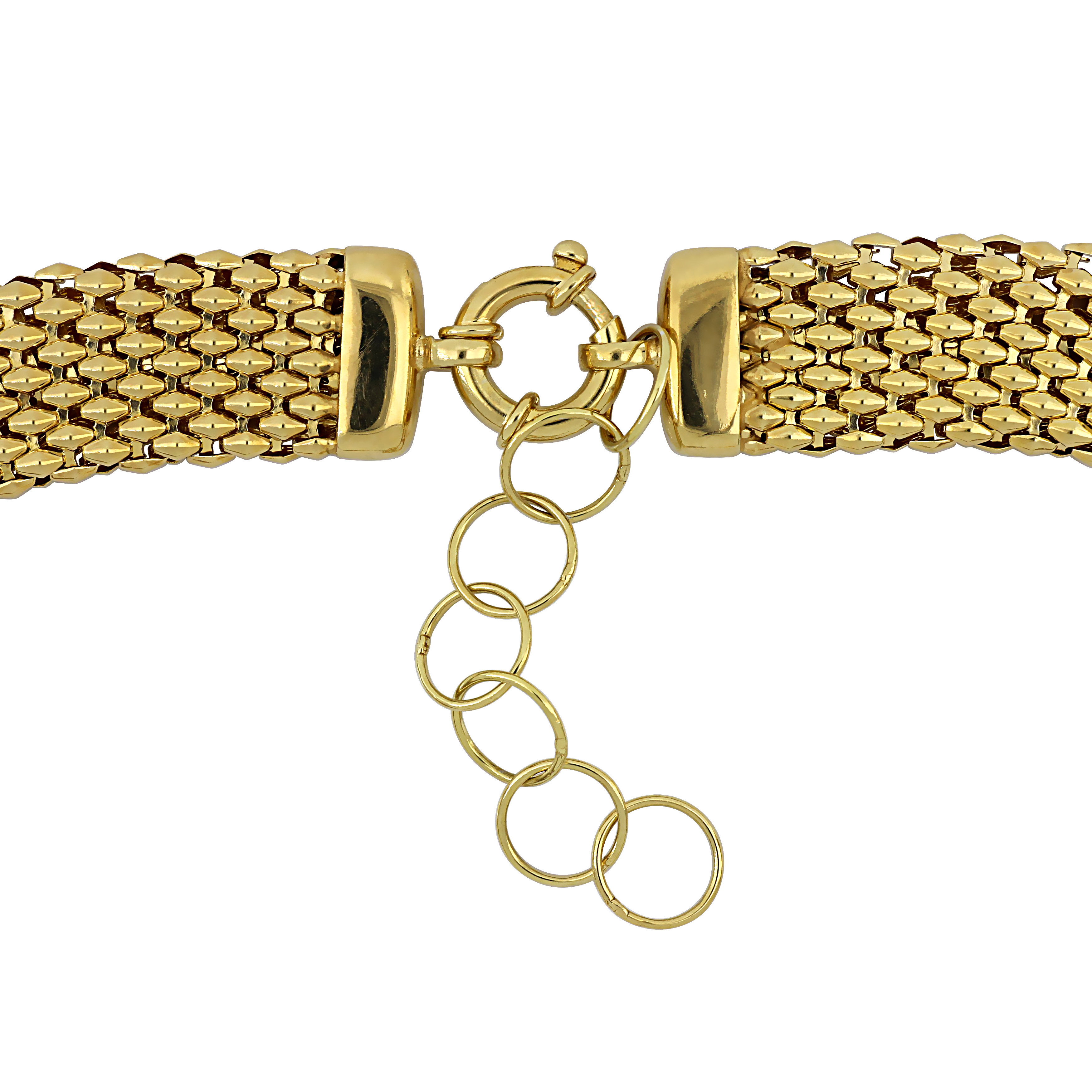 4 3/8ct TGW Cubic Zirconia Rectangular Cluster Popcorn Necklace in Two-Tone Sterling Silver - 18 in + 2 1/2 ext.