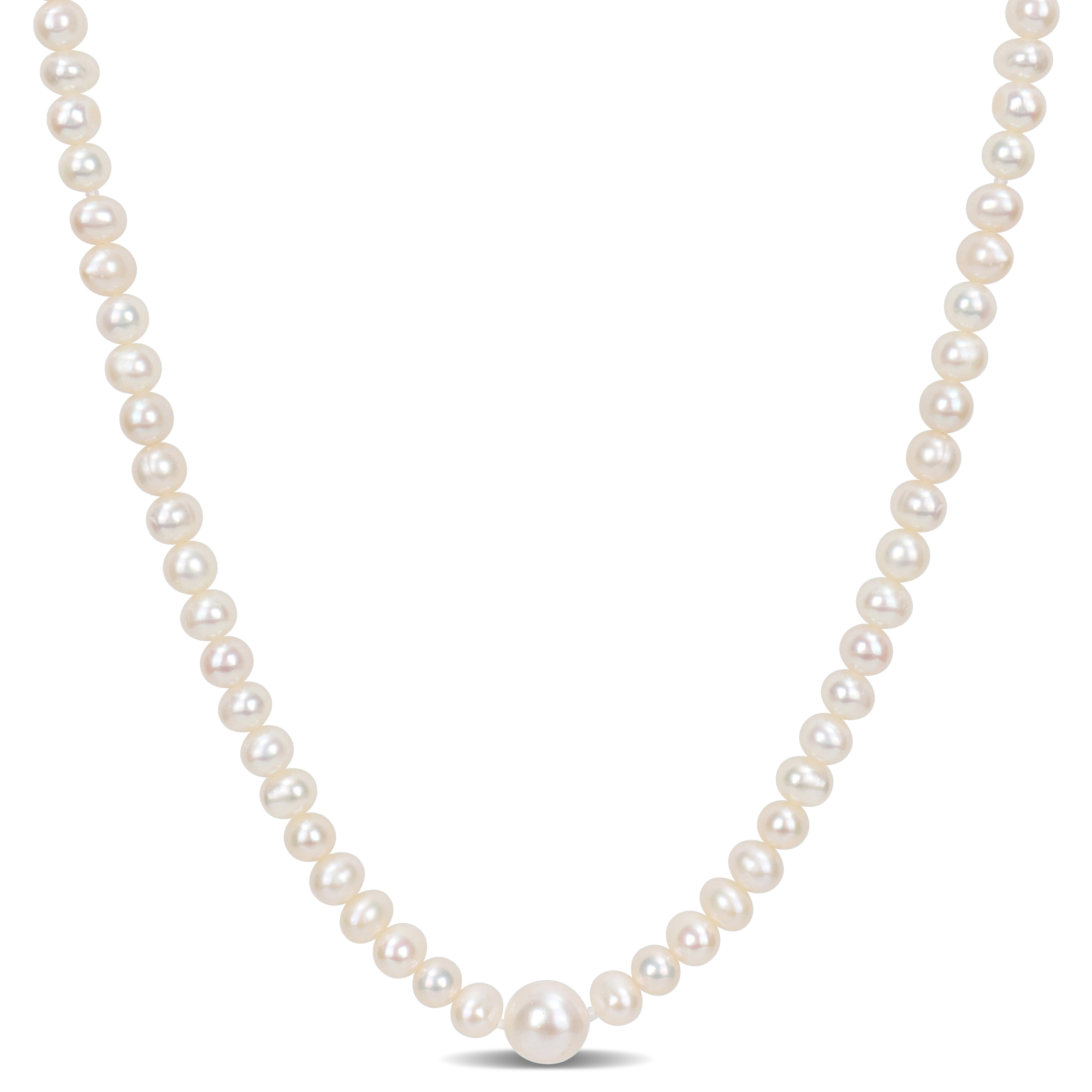 5-6 MM & 9-10 MM Freshwater Cultured Pearl Endless 100 Necklace